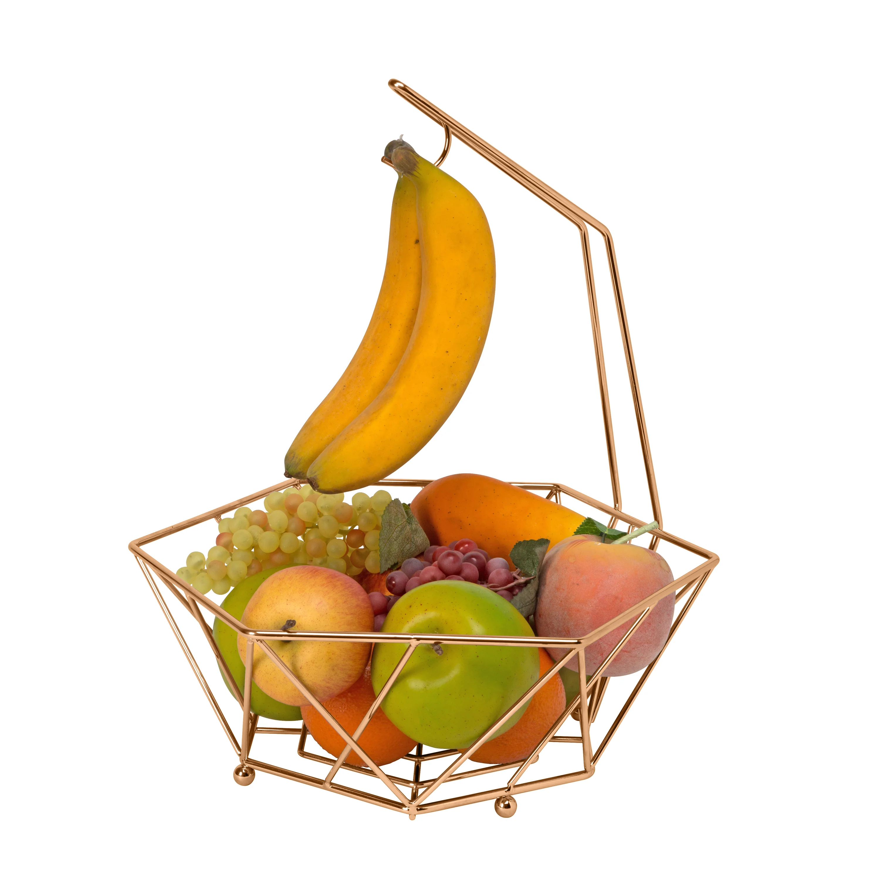Kitchen Details Geode Fruit Basket with Banana Tree in Copper - Image 2
