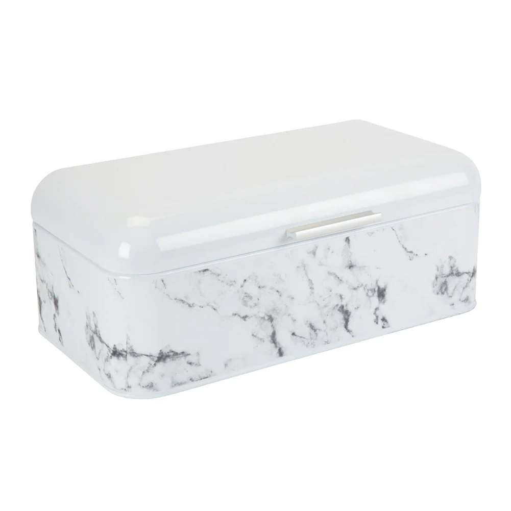 Kitchen Details Marble Design Printed Bread Box, 16.5x7x6.5 Inches