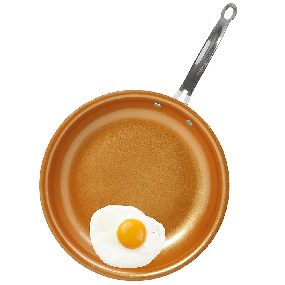 Kitchen Details Non-Stick Copper Glider Frying Pan, 12 Inches - Image 2