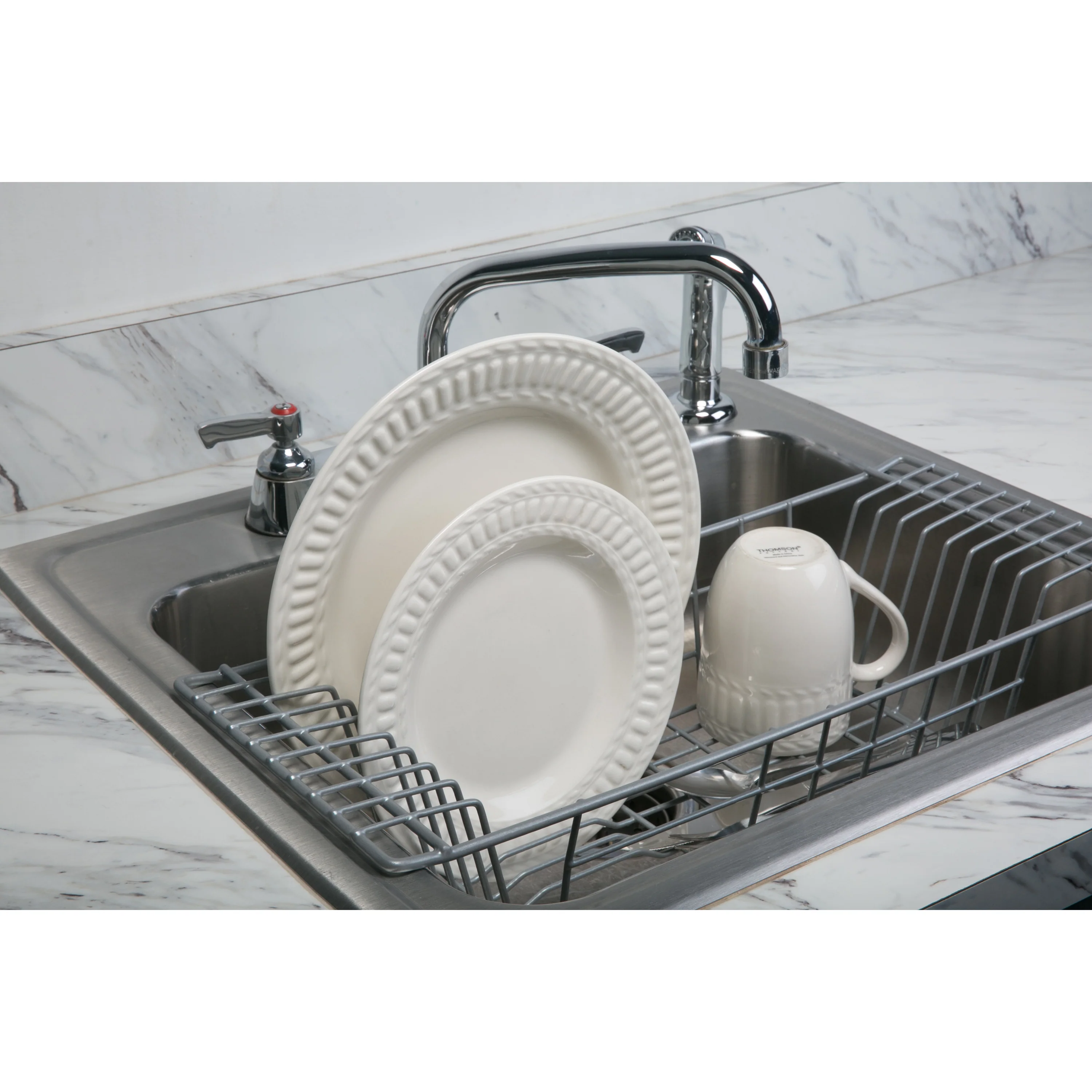 Kitchen Details Over the Sink Dish Rack in Grey - Image 3