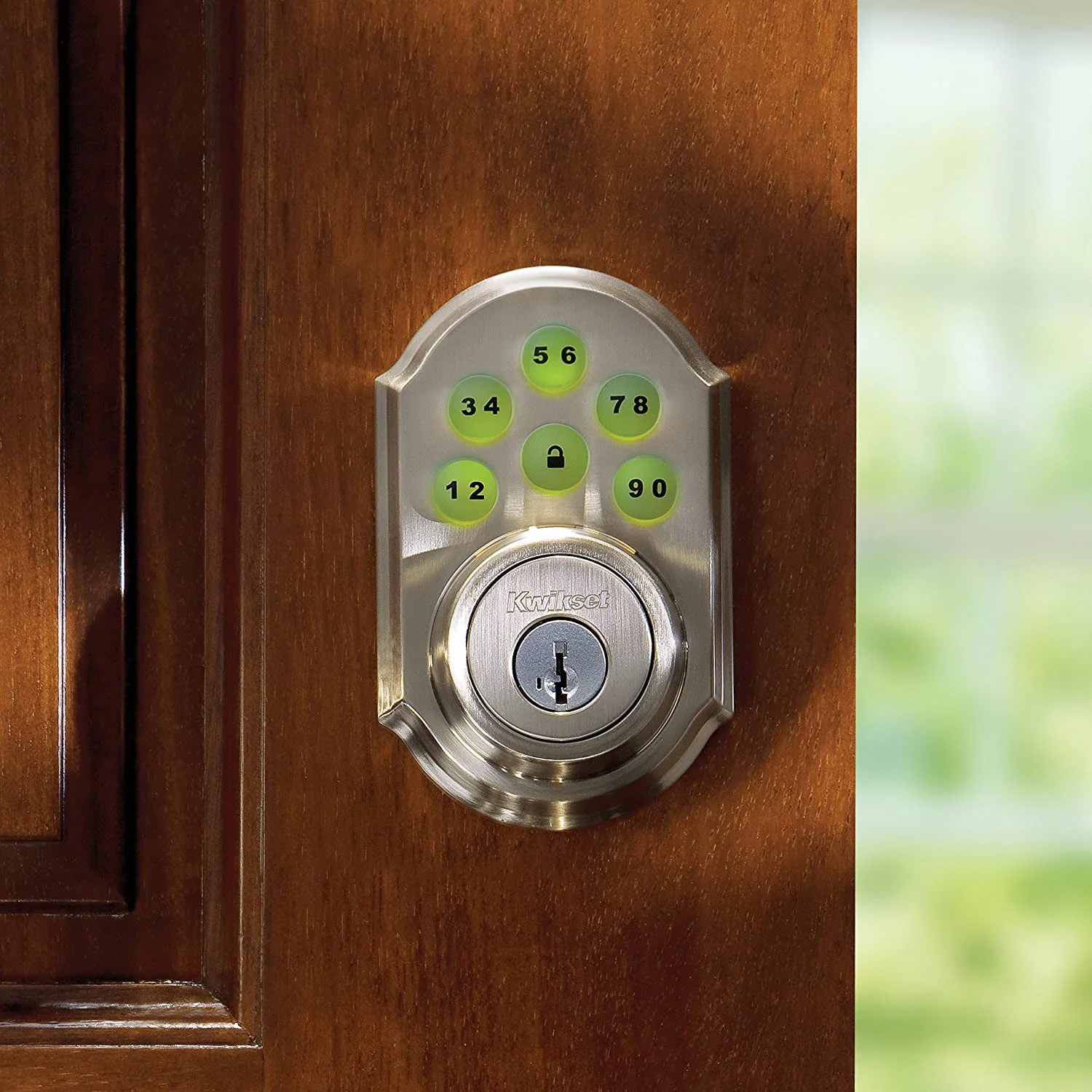 Kwikset Traditional SmartCode Touchpad Electronic Deadbolt, Z-Wave Plus, Satin Nickel - Image 4
