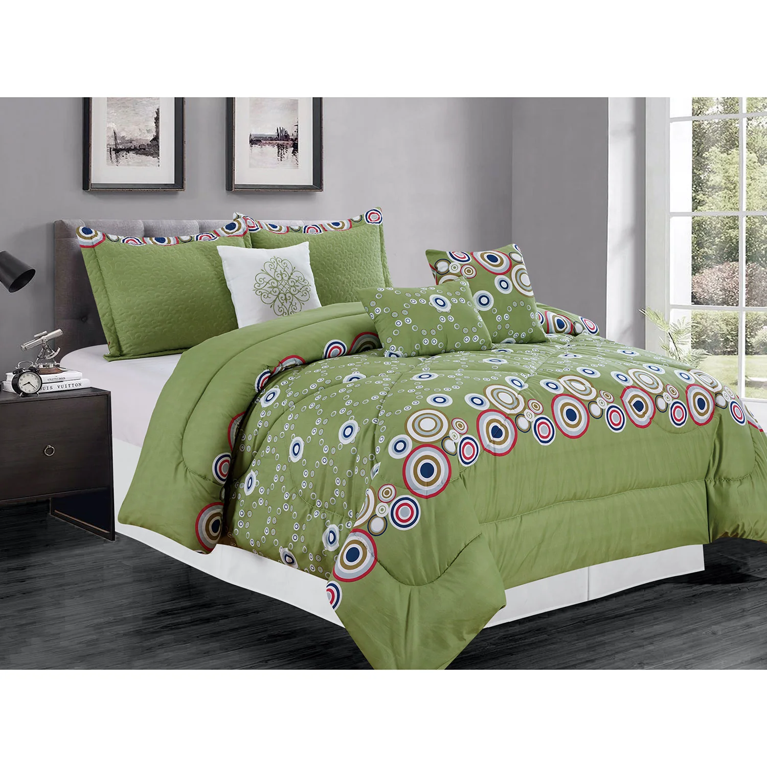 Premius Kylie 7 Piece Oversized Comforter Set, Green - Image 2