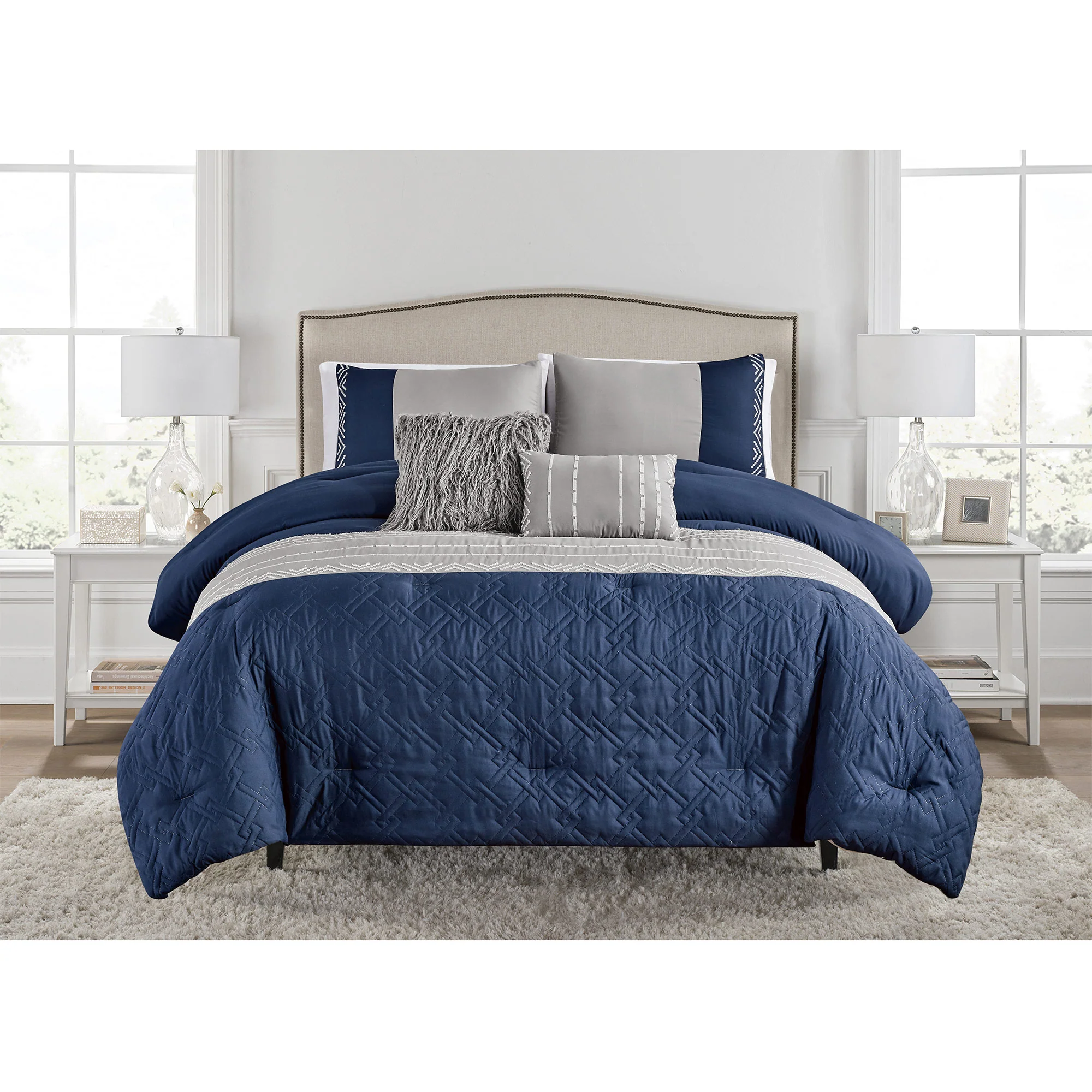 Lennox 5 Piece Luxurious Embroidered Comforter Set - Image 3
