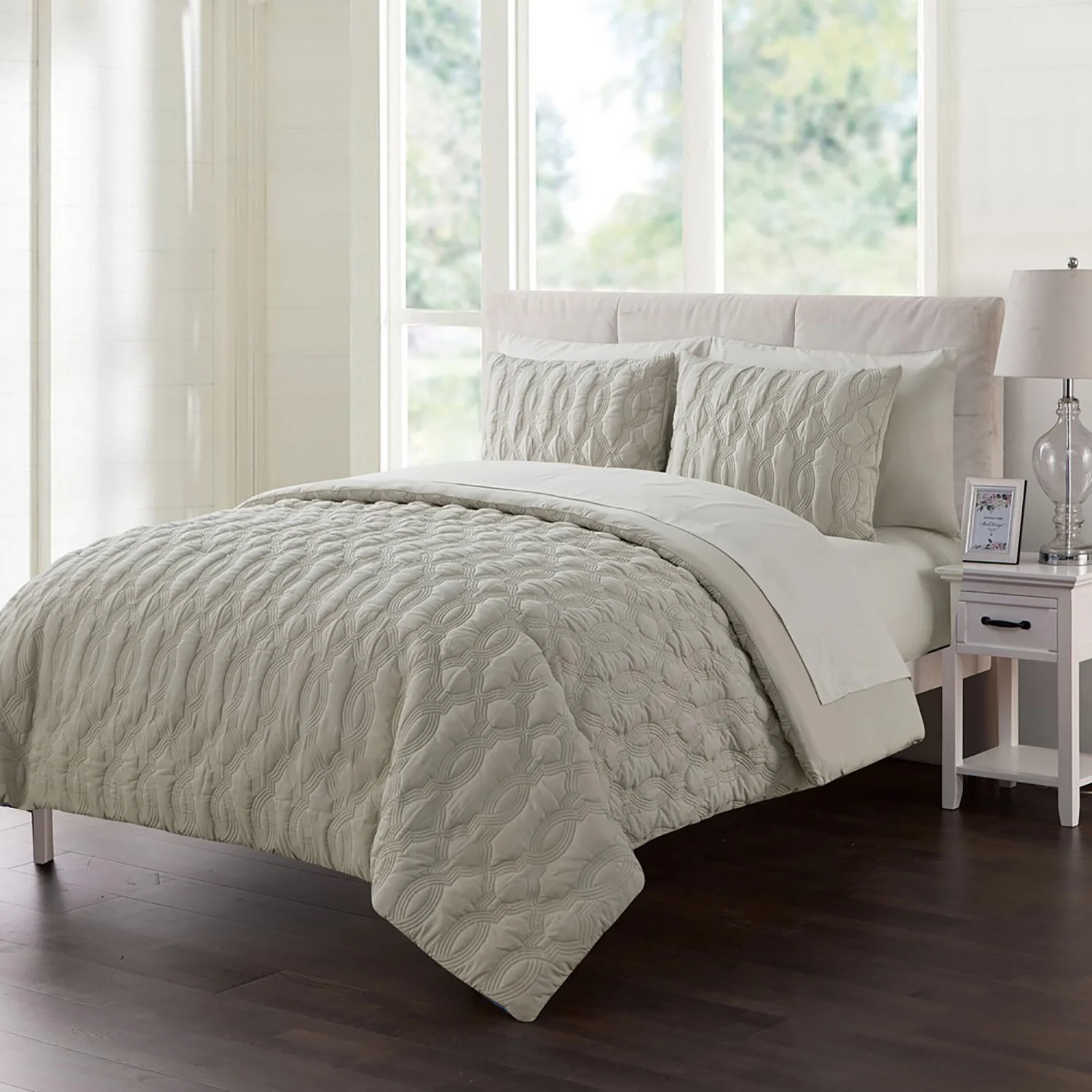 Linx Embossed 7-Piece Bed In A Bag Comforter Set, Taupe - Image 3