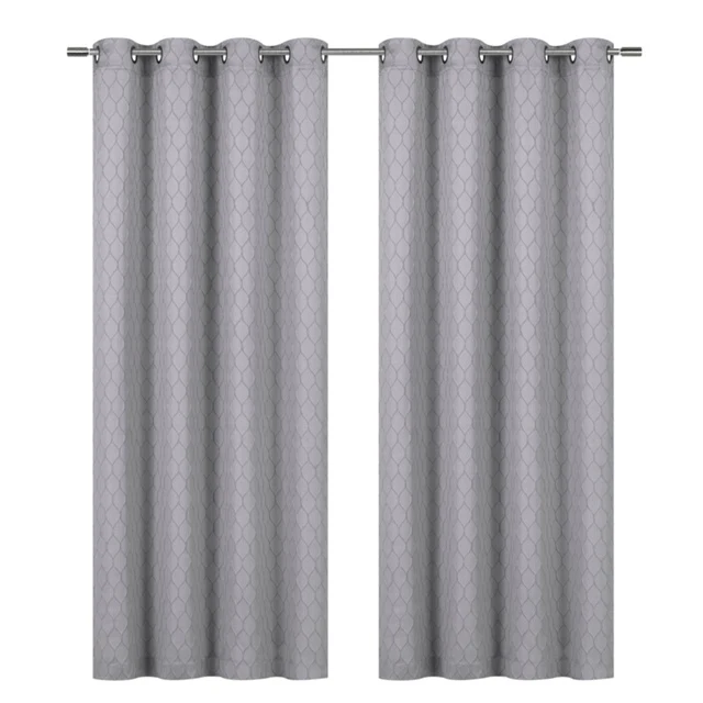 Mackenna Ogee Jacquard Grommet Window Panel, Gray, 52x84 Inches - Image 2
