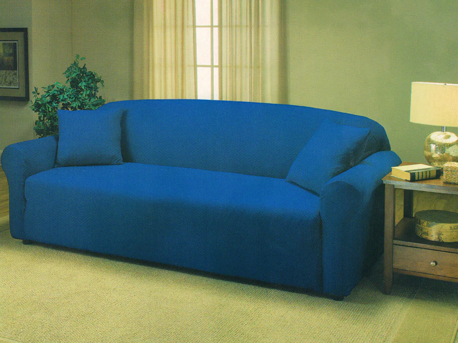 Madison Jersey Stretch Solid Furniture Slipcover, Cobolt Blue - Image 3