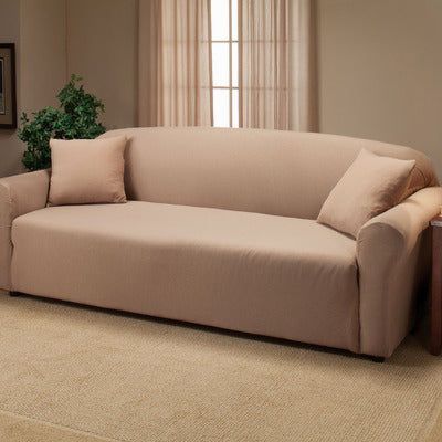 Madison Jersey Stretch Solid Furniture Slipcover, Linen - Image 2