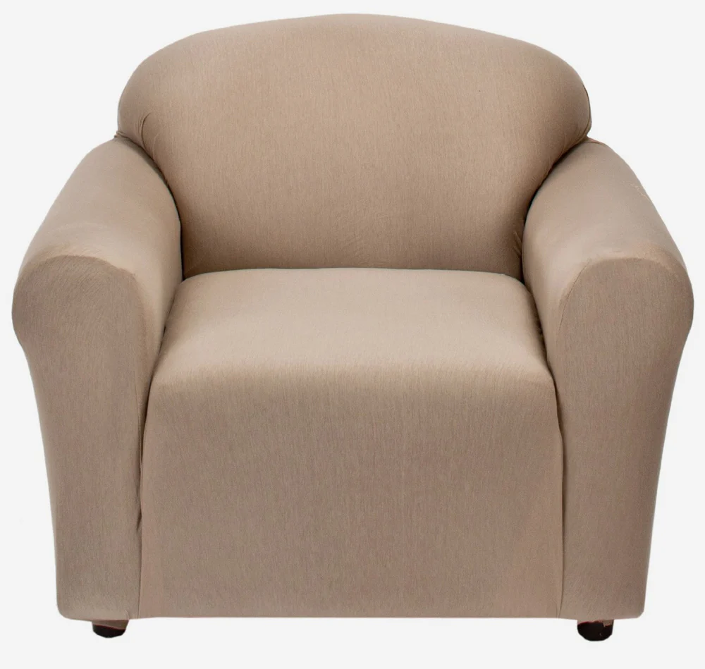Madison Jersey Stretch Solid Furniture Slipcover, Linen - Image 4