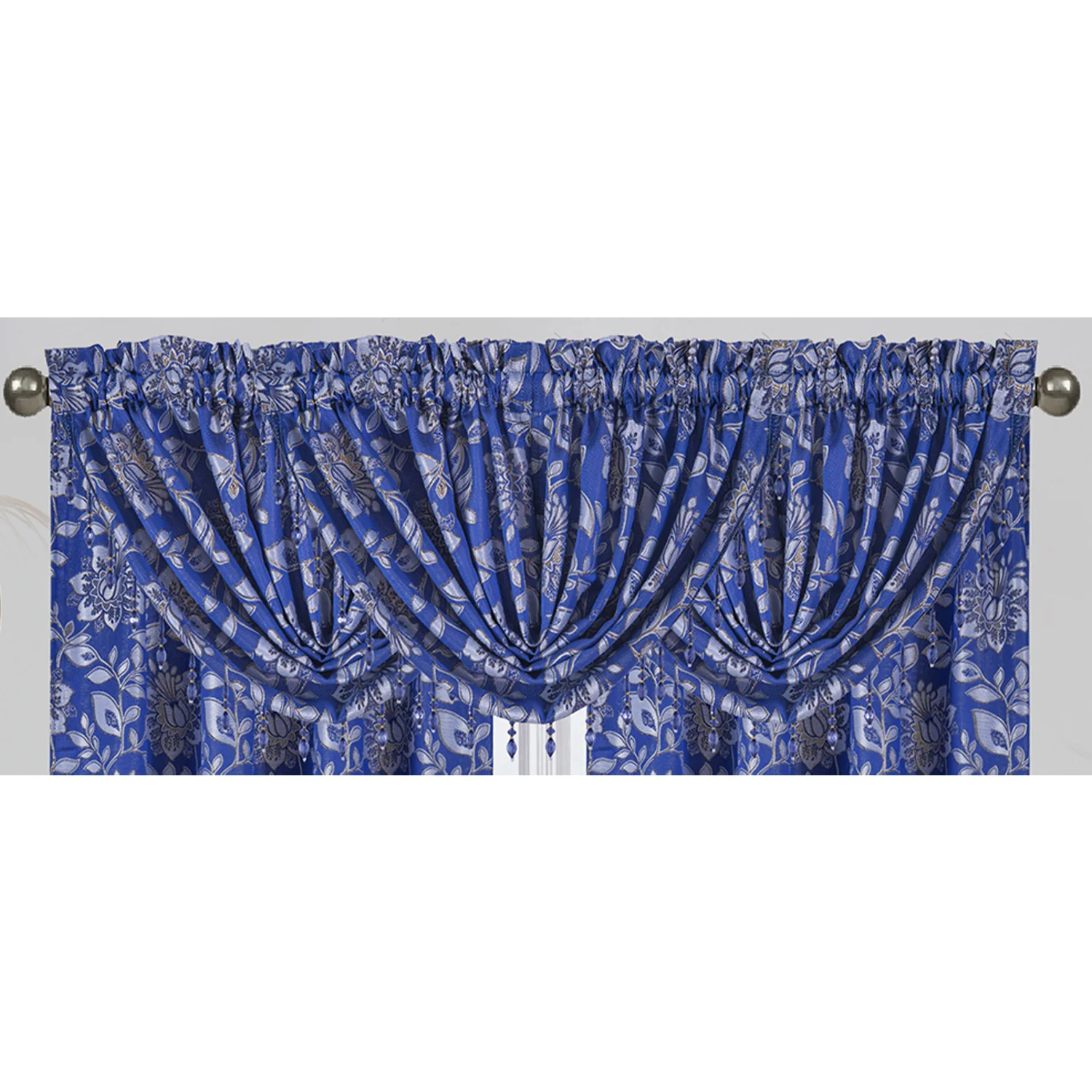 Magnolia Floral Jacquard Rod Pocket Window Panel and Valance Treatment, All Sold Separately - Image 7