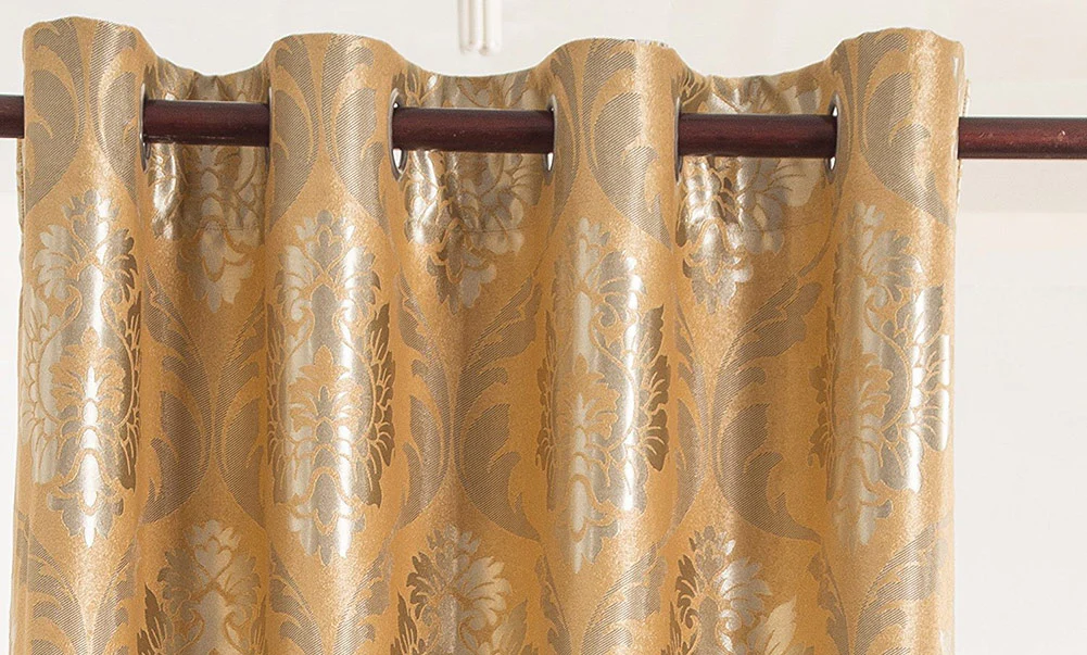 Marabella Jacquard 8 Grommet Room-Darkening Panel, Gold, 54x84 Inches - Image 2