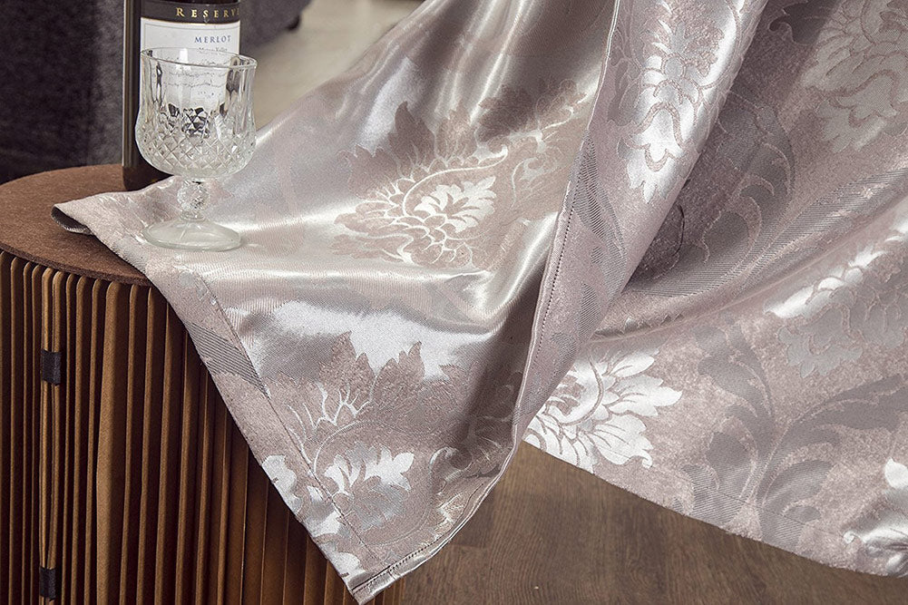 Marabella Jacquard 8 Grommet Room-Darkening Panel, Silver, 54x84 Inches - Image 3
