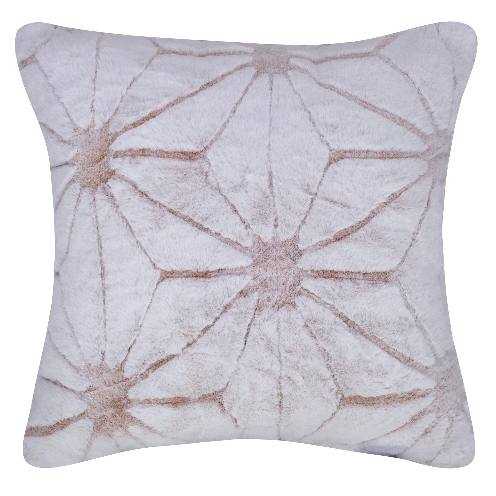 Marcus Geometric Design Faux Fur Decorative Throw Pillow, 20x20 Inches