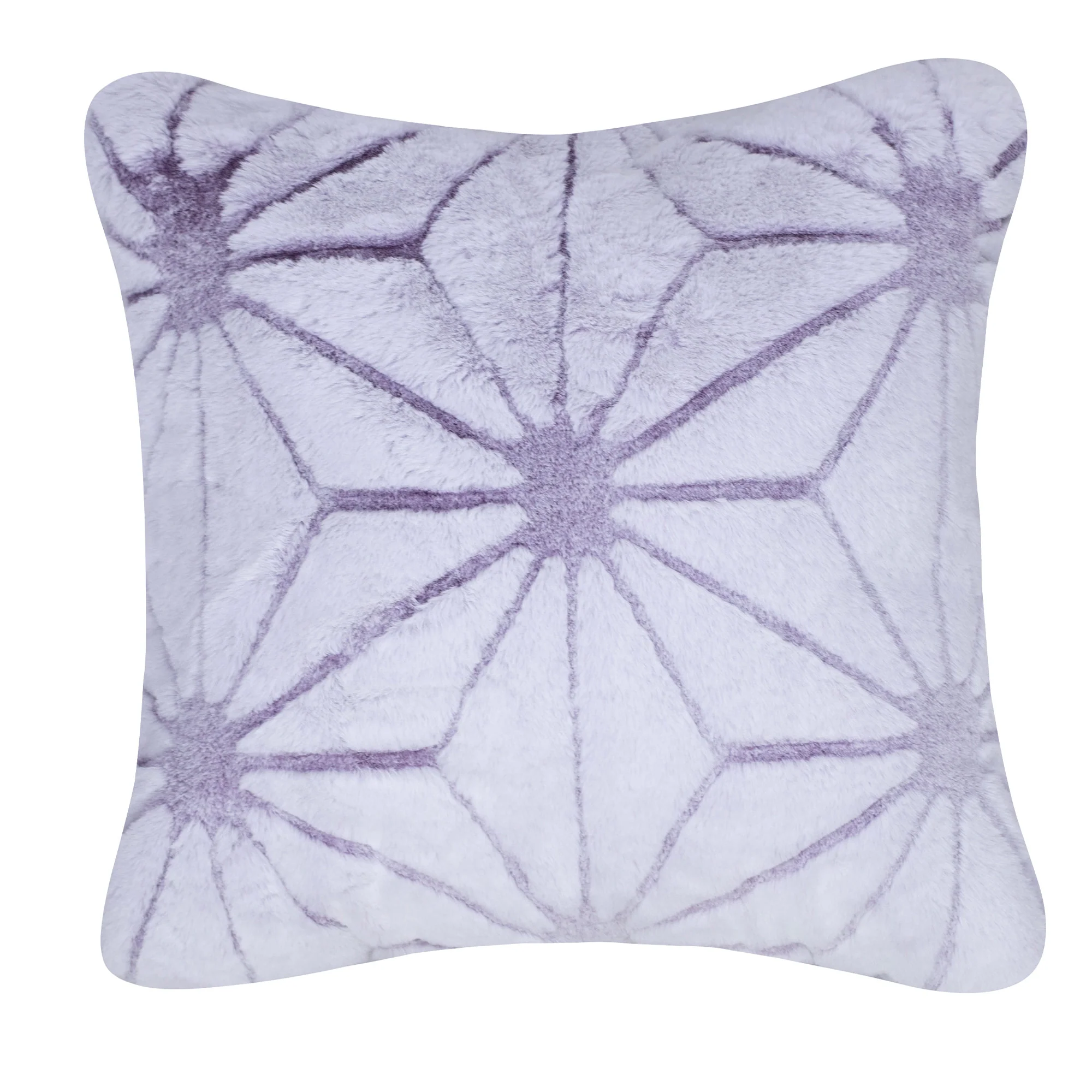 Marcus Geometric Design Faux Fur Decorative Throw Pillow, 20x20 Inches - Image 2