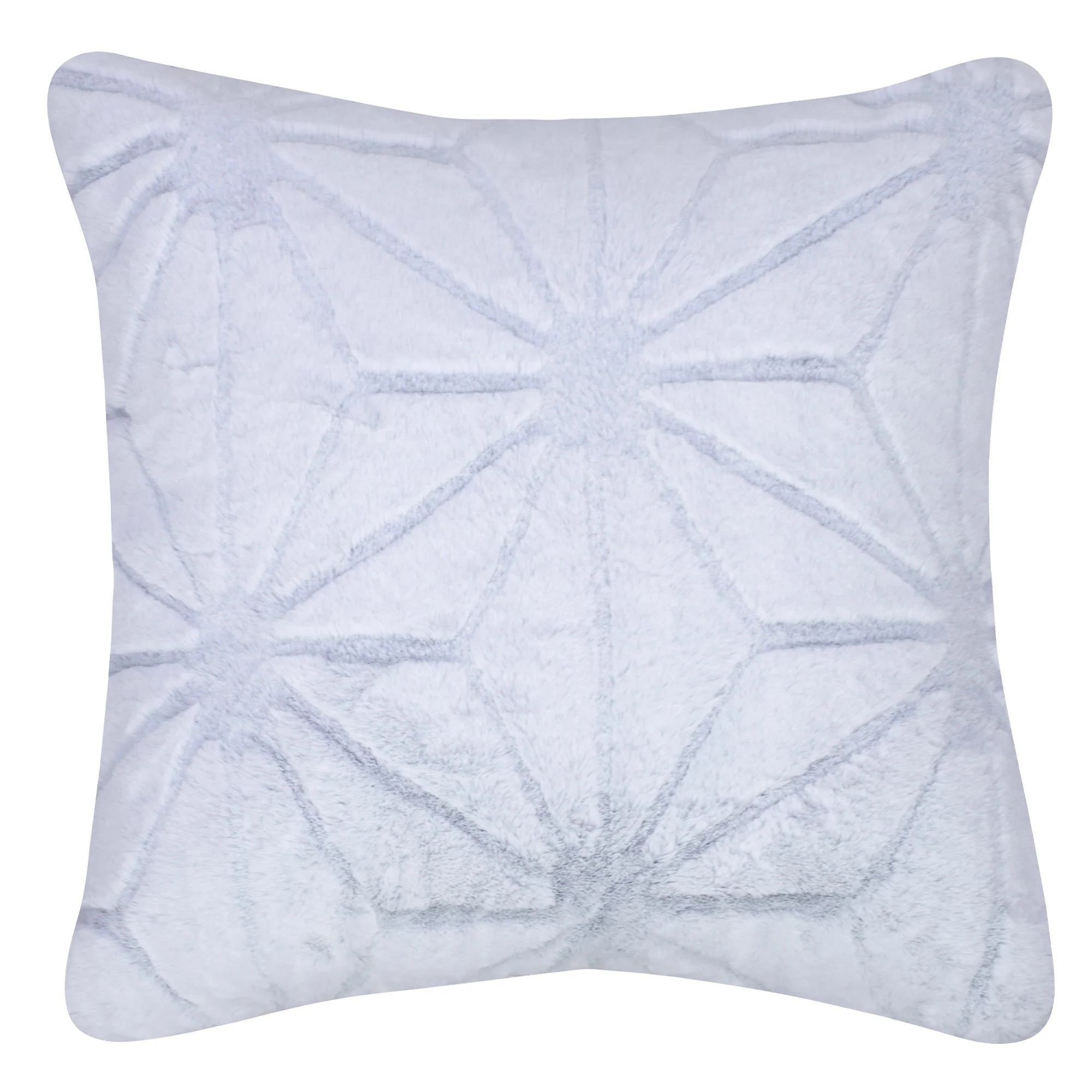 Marcus Geometric Design Faux Fur Decorative Throw Pillow, 20x20 Inches - Image 3