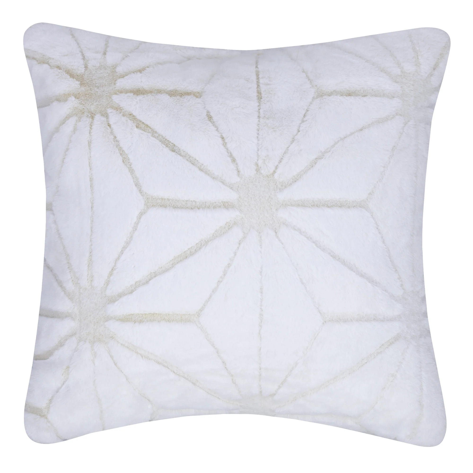 Marcus Geometric Design Faux Fur Decorative Throw Pillow, 20x20 Inches - Image 5