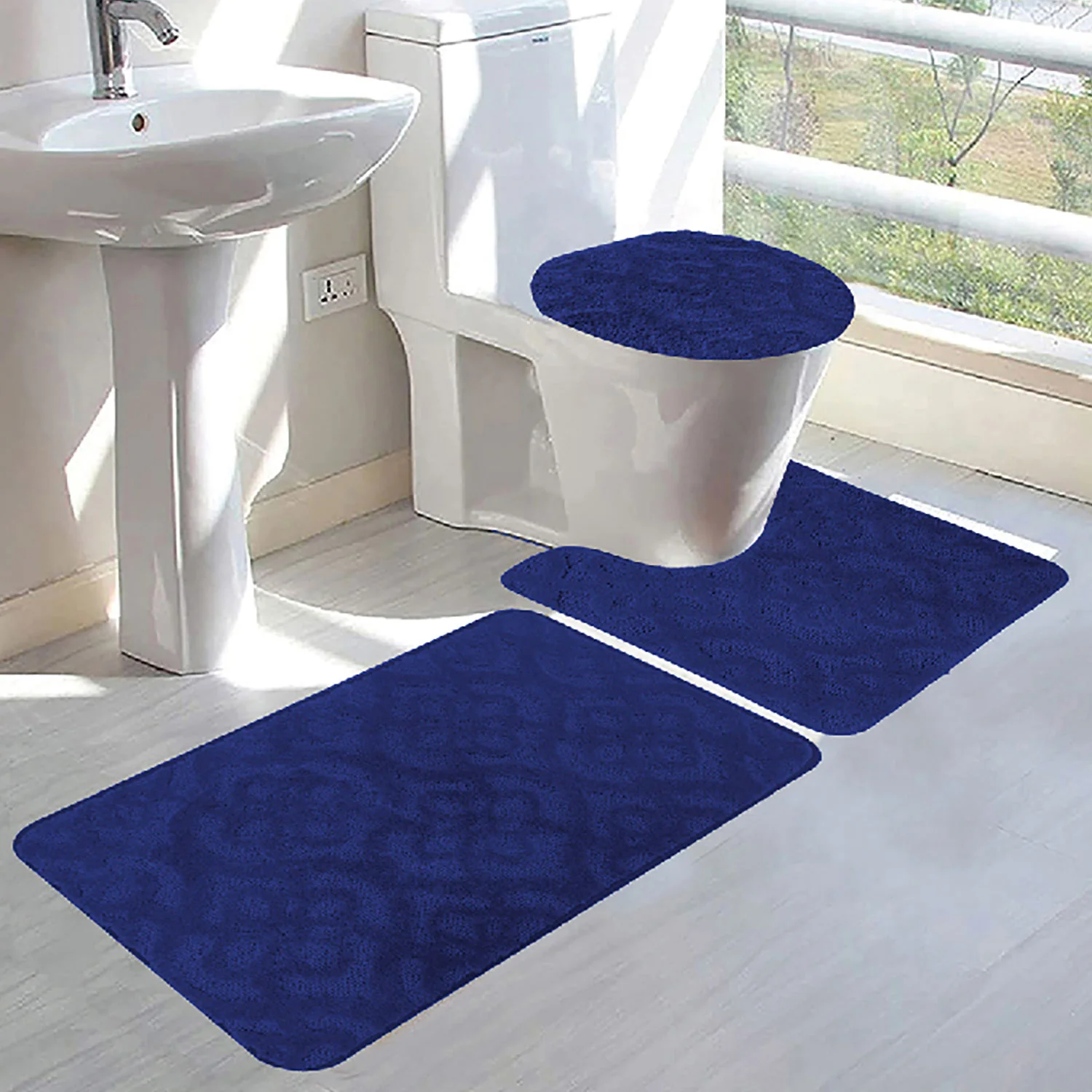 Maribel 3-Piece Non-Slip Tufted Bath Rug Set - Image 4
