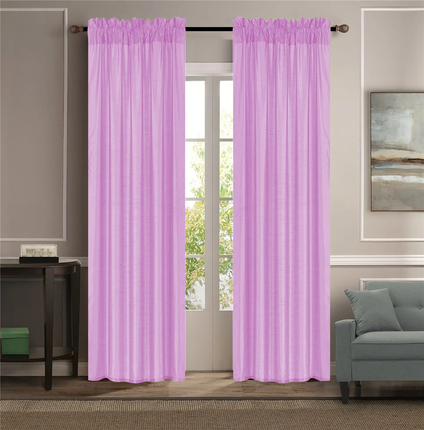 Melanie Faux Silk Rod Pocket Window Panel, 55x84 Inches - Image 11