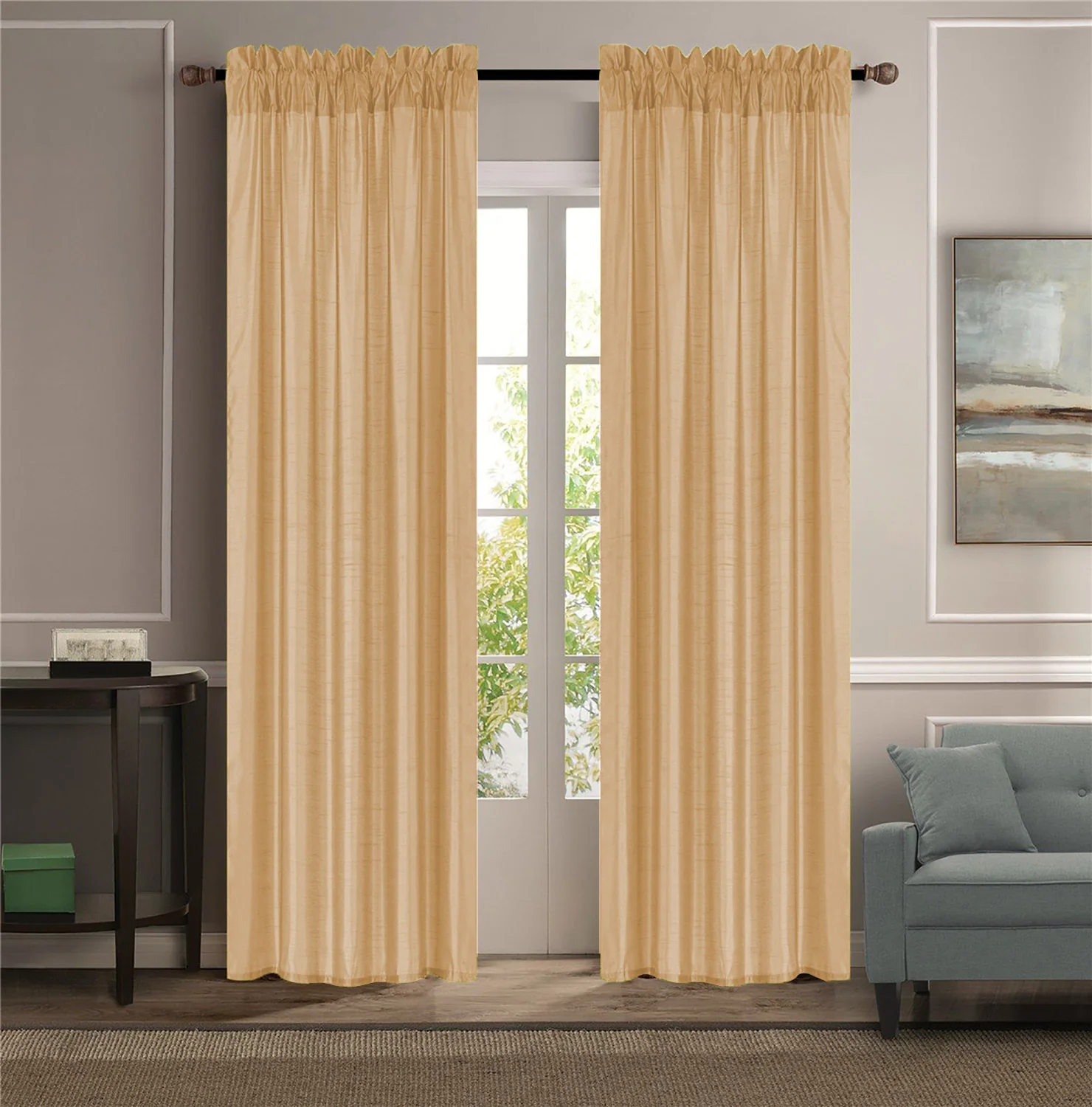 Melanie Faux Silk Rod Pocket Window Panel, 55x84 Inches - Image 16