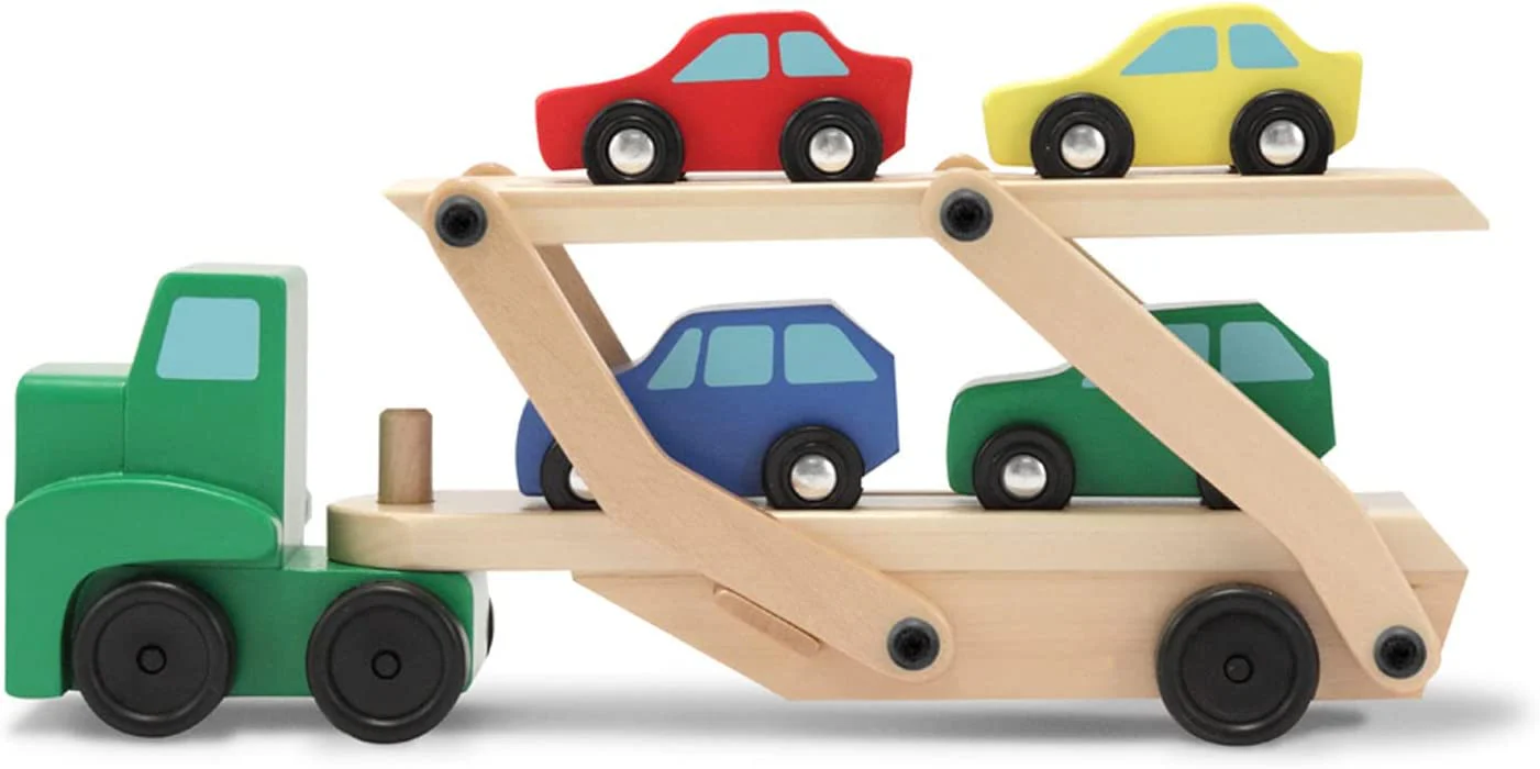 Melissa & Doug Car Carrier Truck and Cars Wooden Toy Set