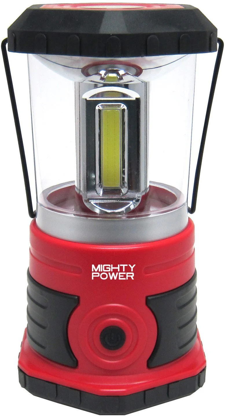 Mighty Power C.o.b. Led Lantern With Compass & Handle, Red-black, 750 Lumens
