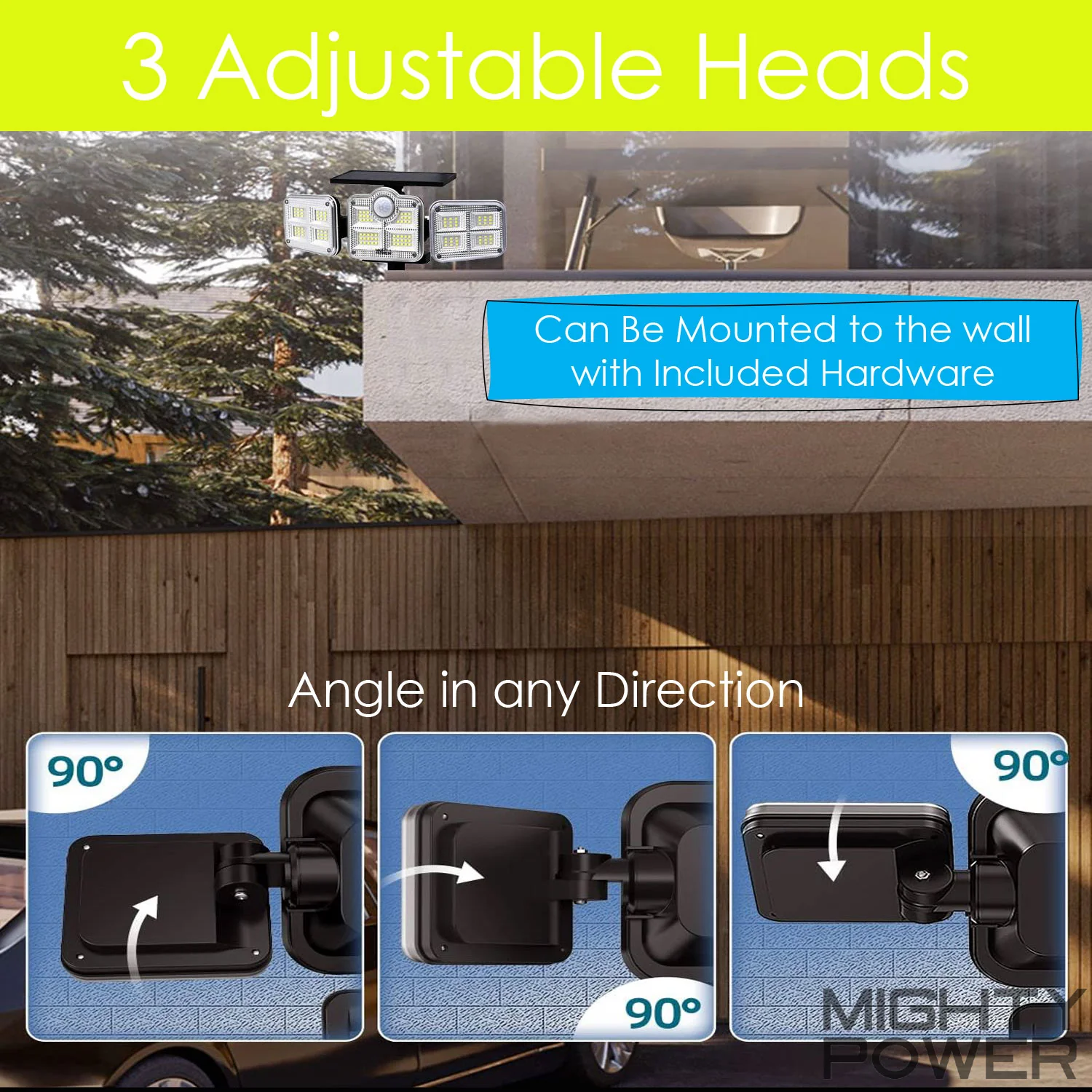 Mighty Power Motion Sensor Ultra Bright IP65 Outdoor Solar Sensor LED Light with Remote - Image 3