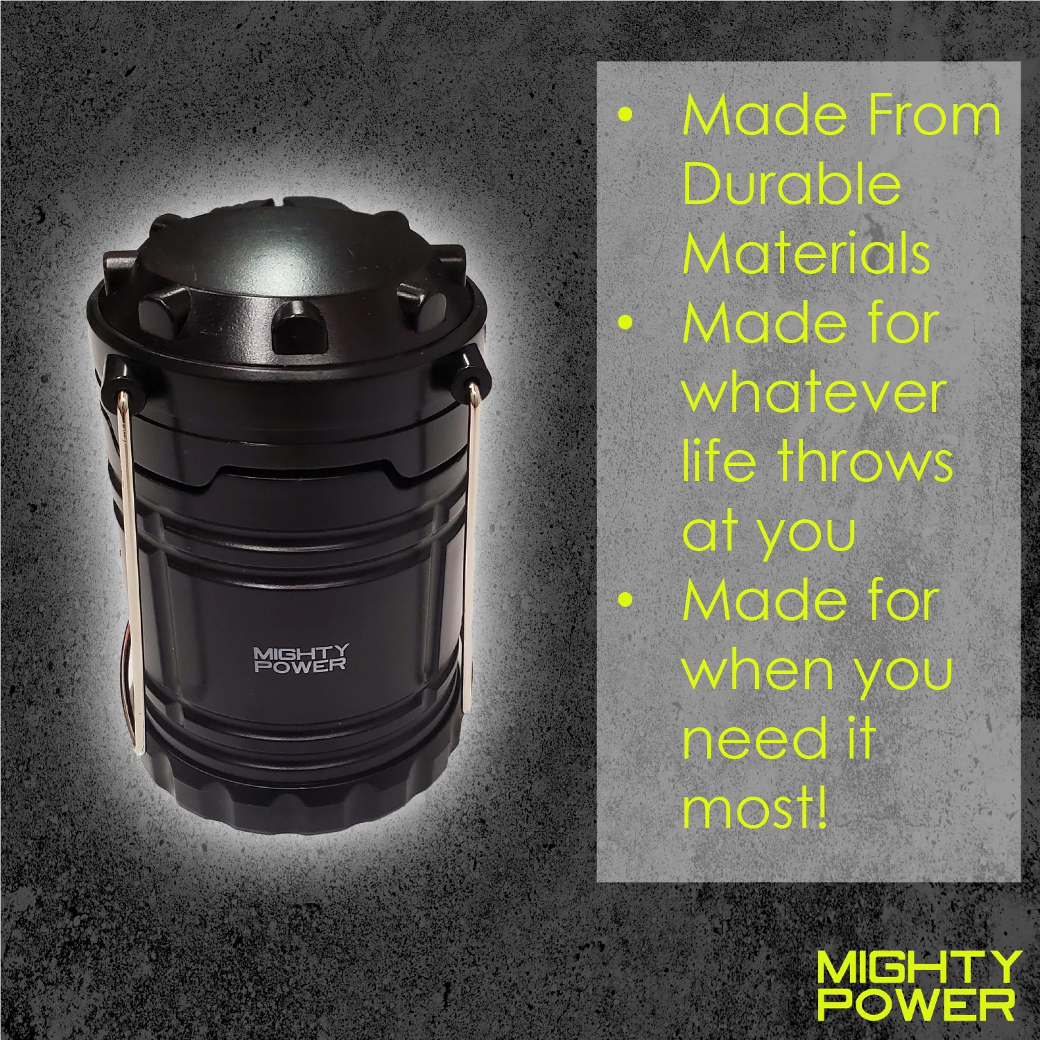 Mighty Power Ultra Bright Collapsible Camping LED Lantern, Black - Image 4