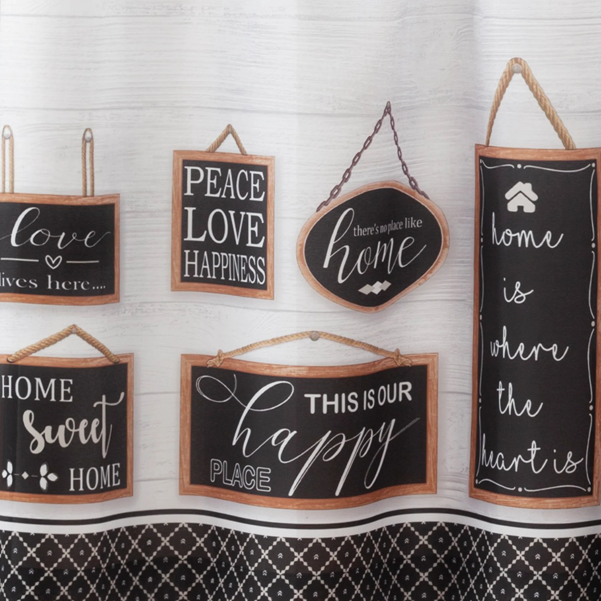 Modern Farmhouse Tier and Valance Window Curtain Set - 58x24 - Black - Image 3