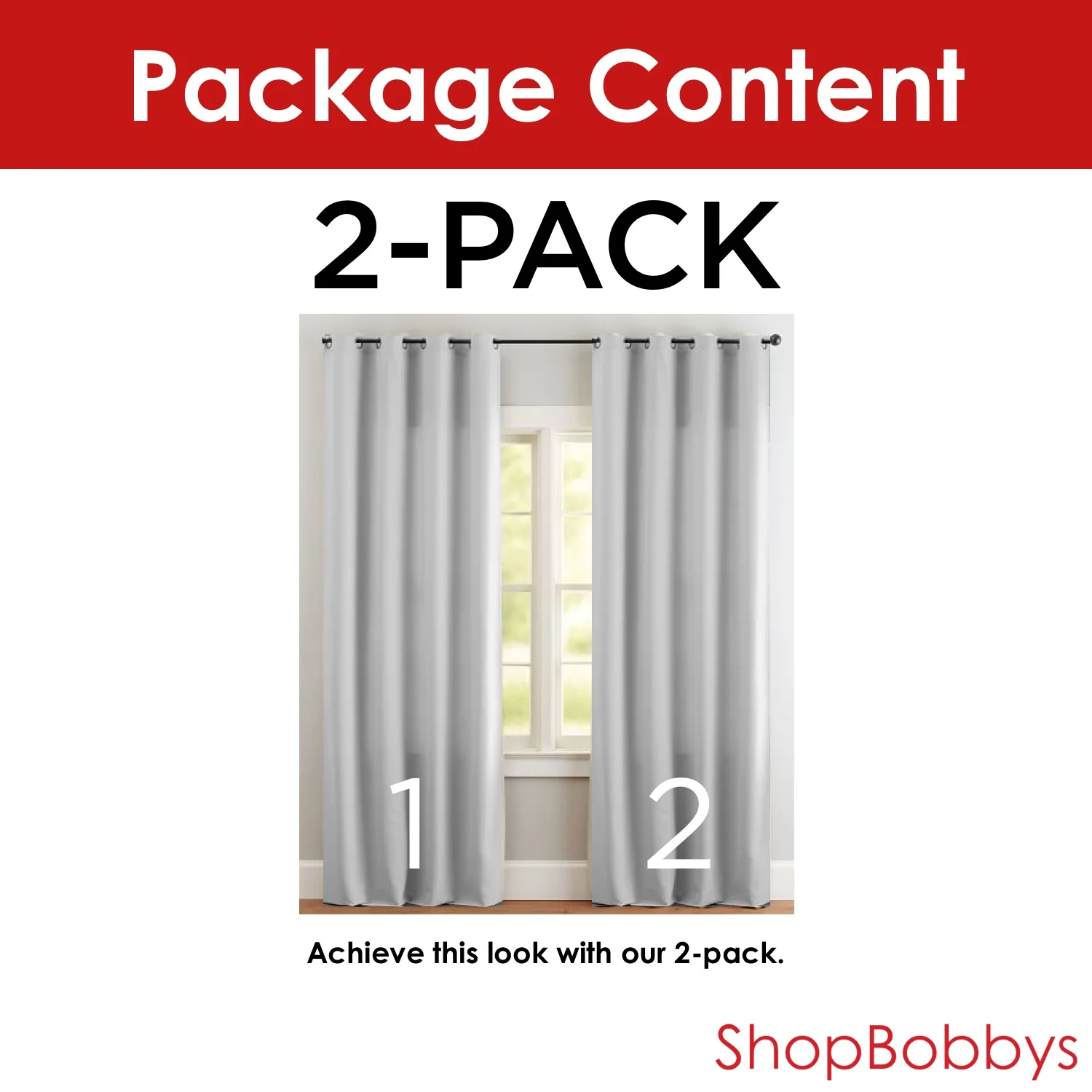 Montana 2-Pack Woven Jacquard Grommet Window Panels, Grey, 76x84 Inches - Image 2