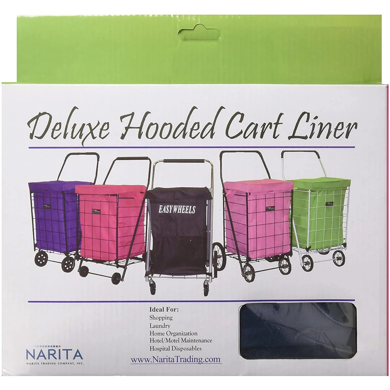 Narita Deluxe Waterproof Hooded Shopping Cart Liner, Pink, Jumbo - Image 3