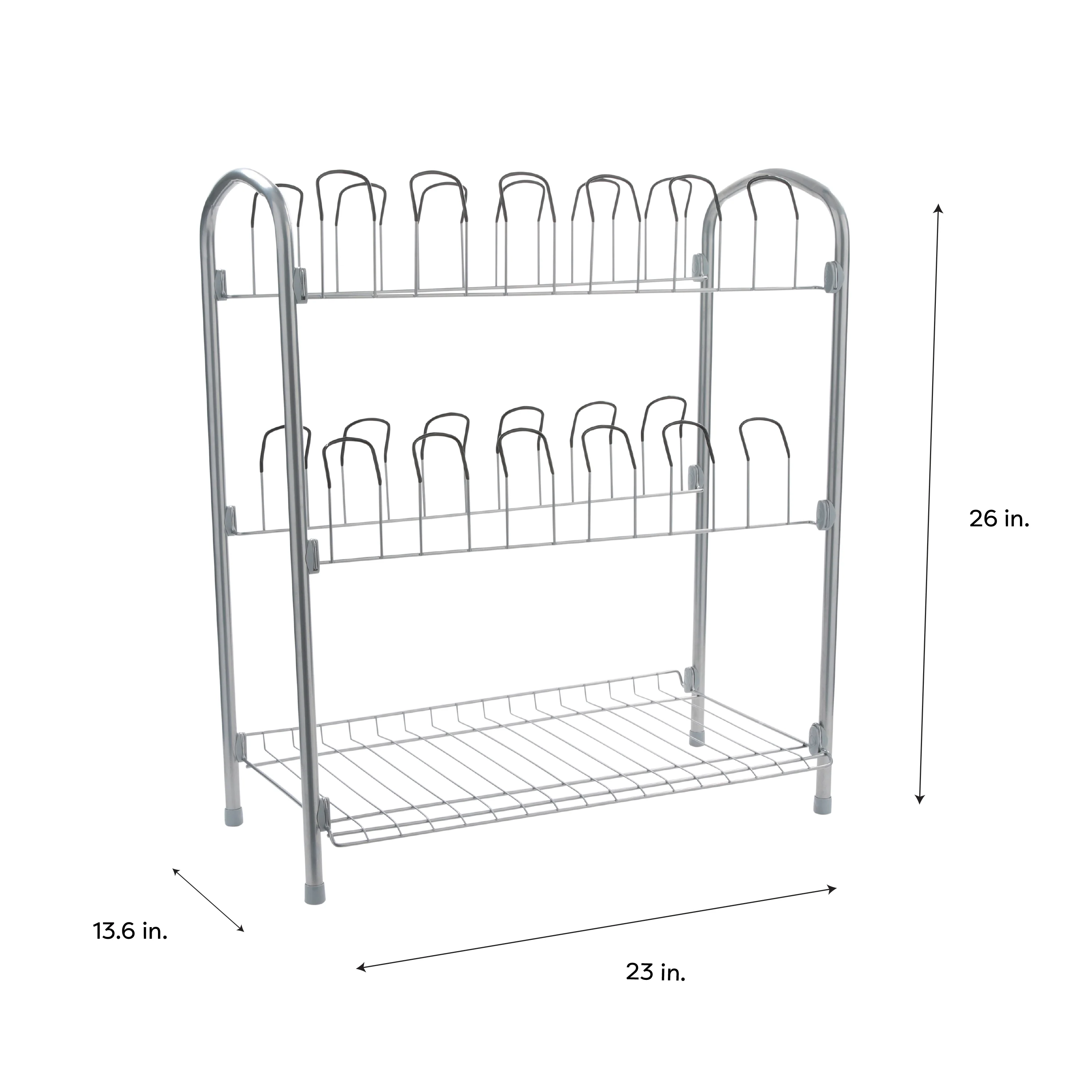 Neu Home 12 Pair Floor Shoe Rack with Shelf - Image 4