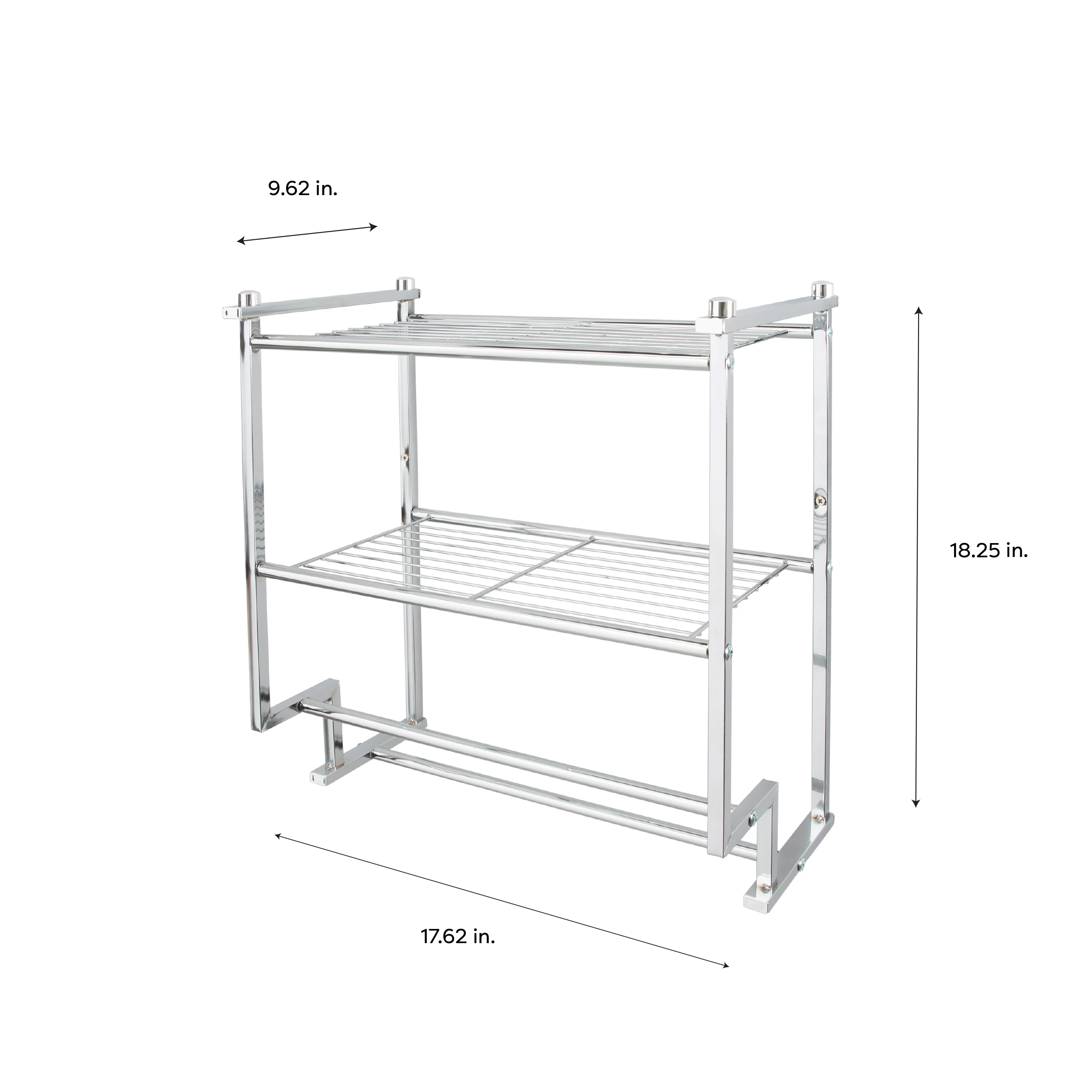 Neu Home 2 Tier Wall Mounted Shelf with Towel Rack - Image 4