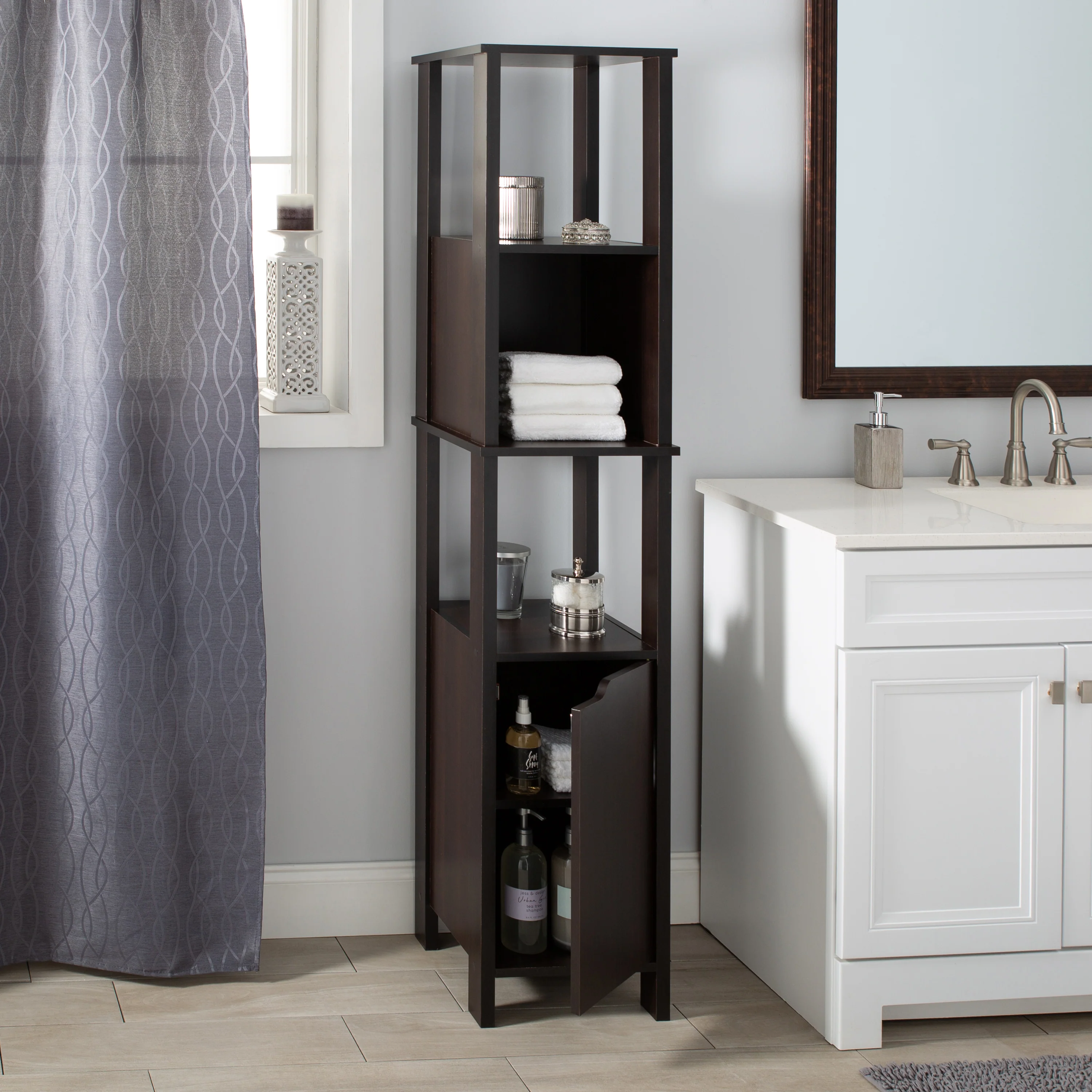 Neu Home 5 Shelf Ambassador High Cabinet in Espresso - Image 3