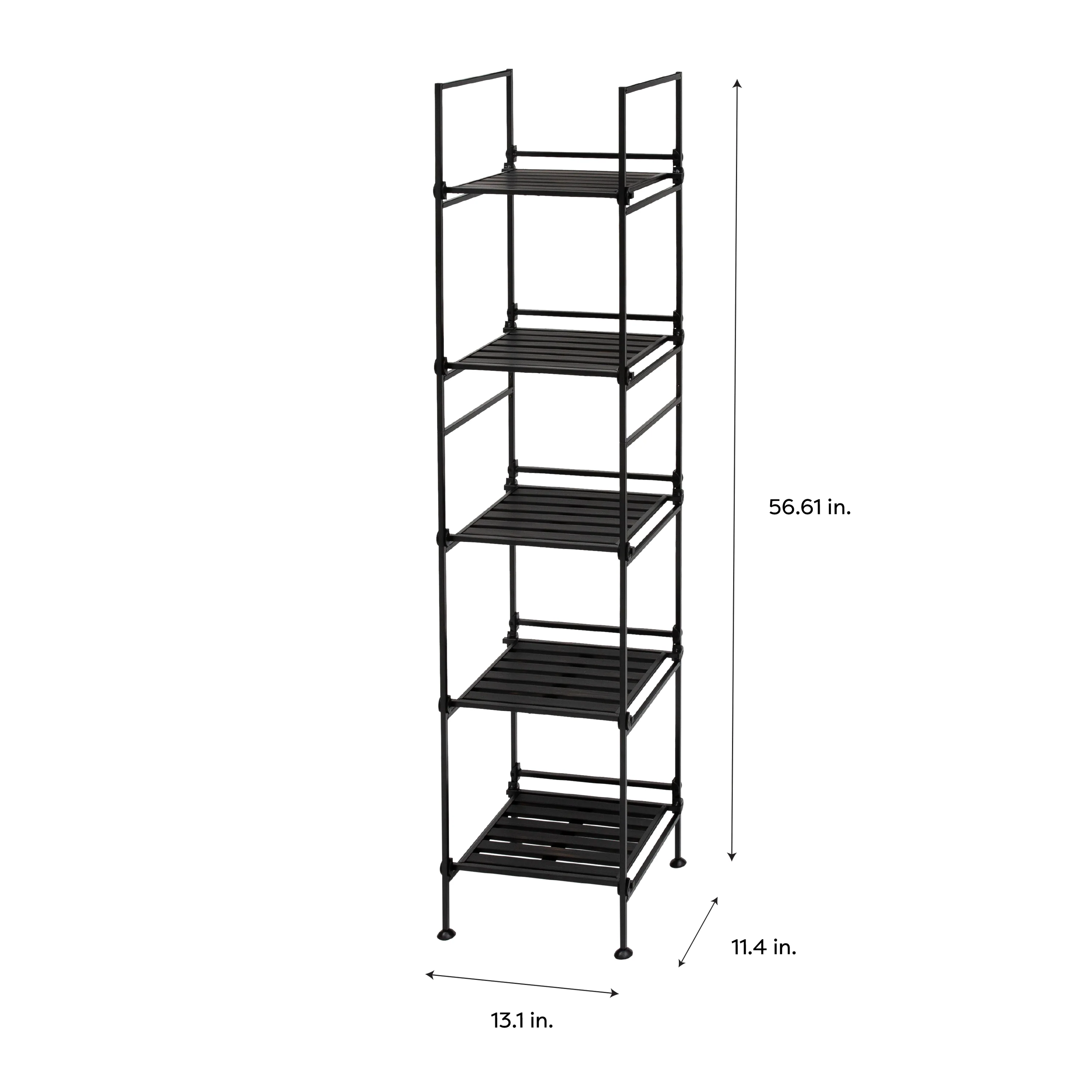 Neu Home 5 Tier Square Freestanding Shelf in Espresso - Image 3