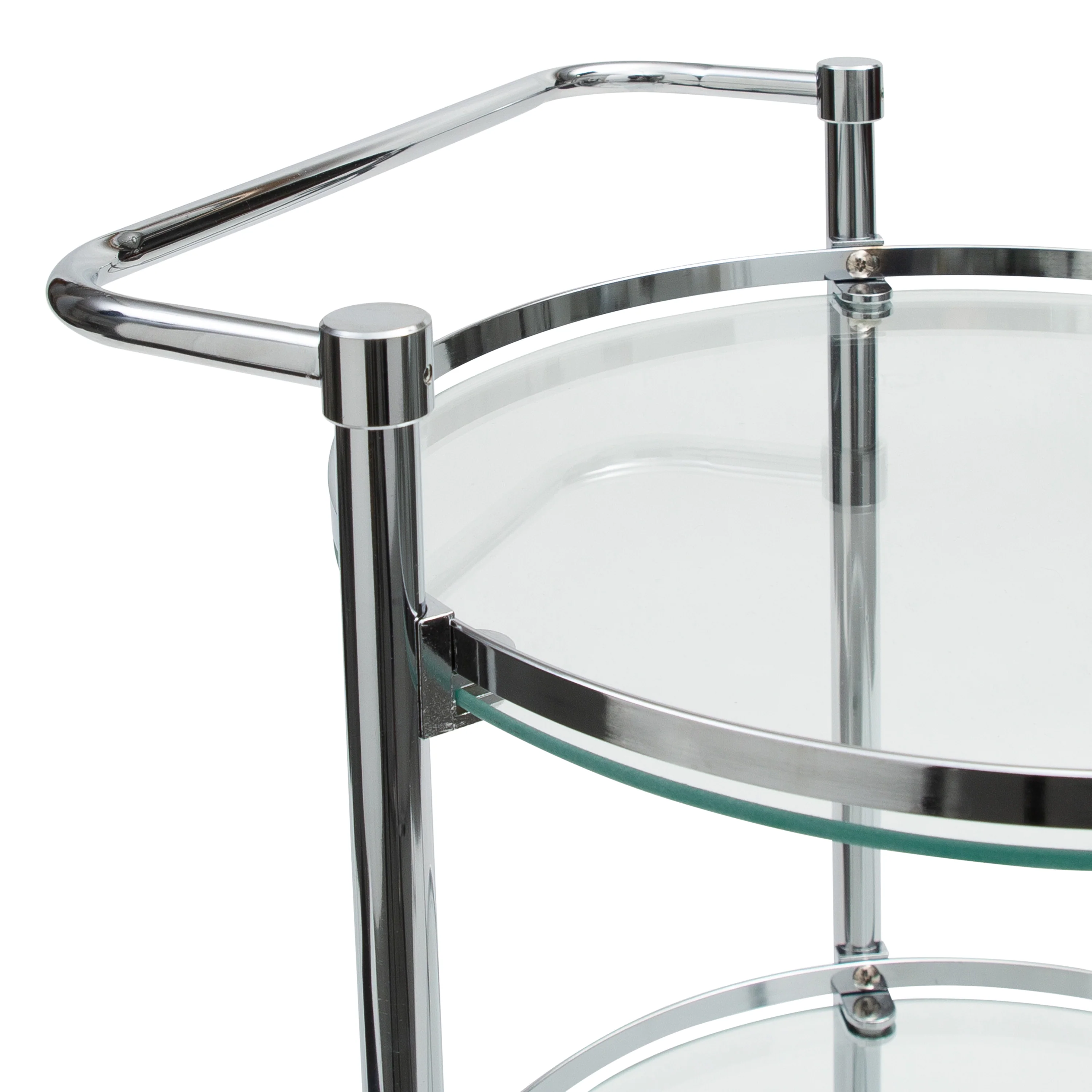 Neu Home Circular Tempered Glass Rolling Serving Cart - Image 4