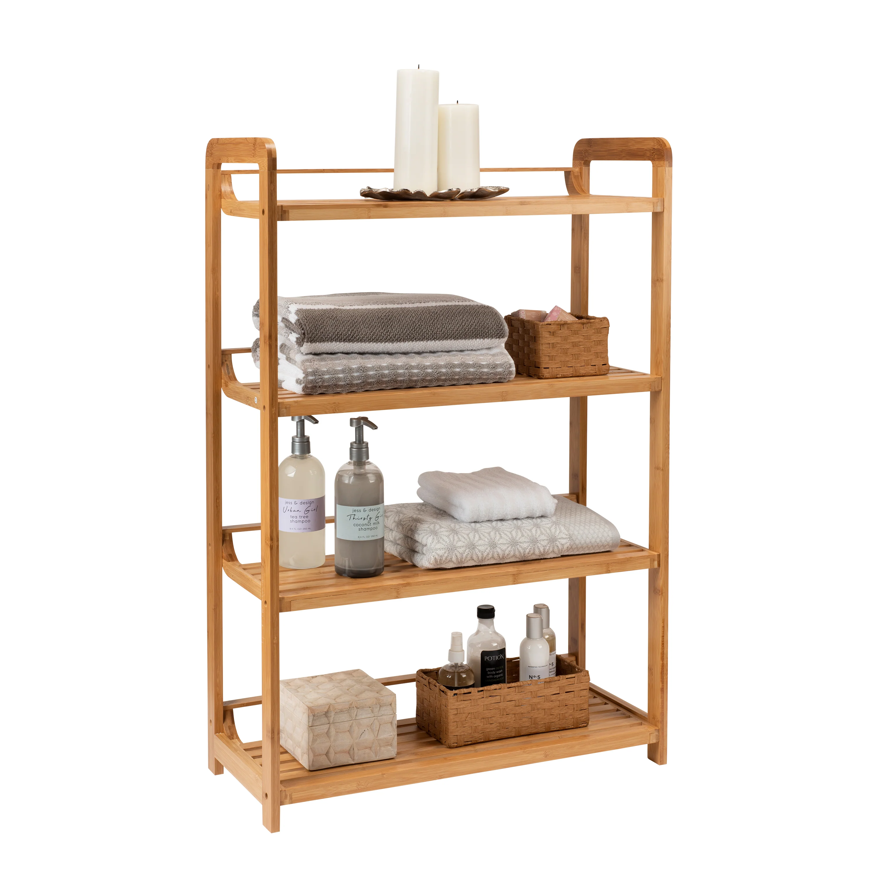 Neu Home Deluxe 4 Tier Bamboo Shelf - Image 4
