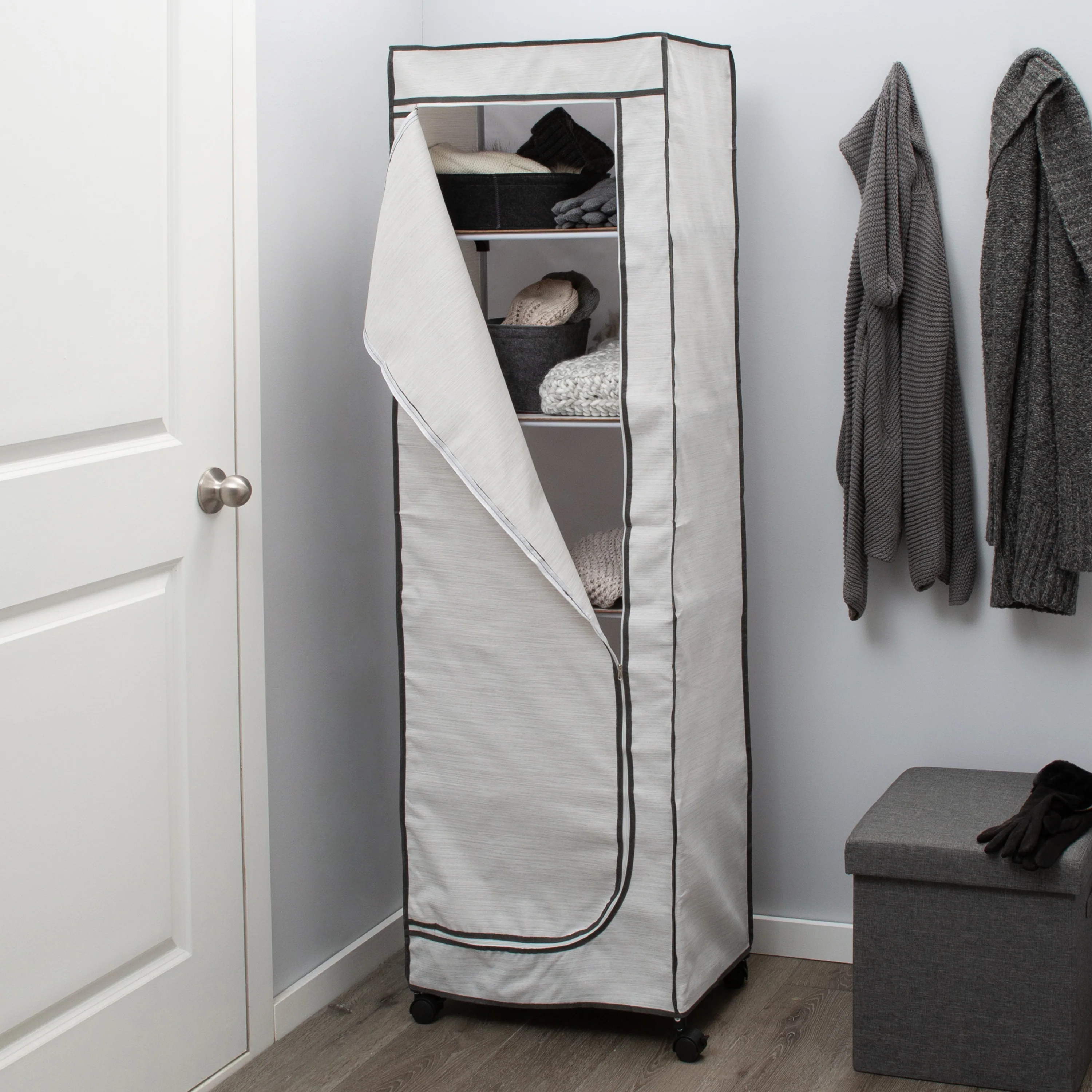 Neu Home Deluxe 5 Shelf Portable Wardrobe - Image 3