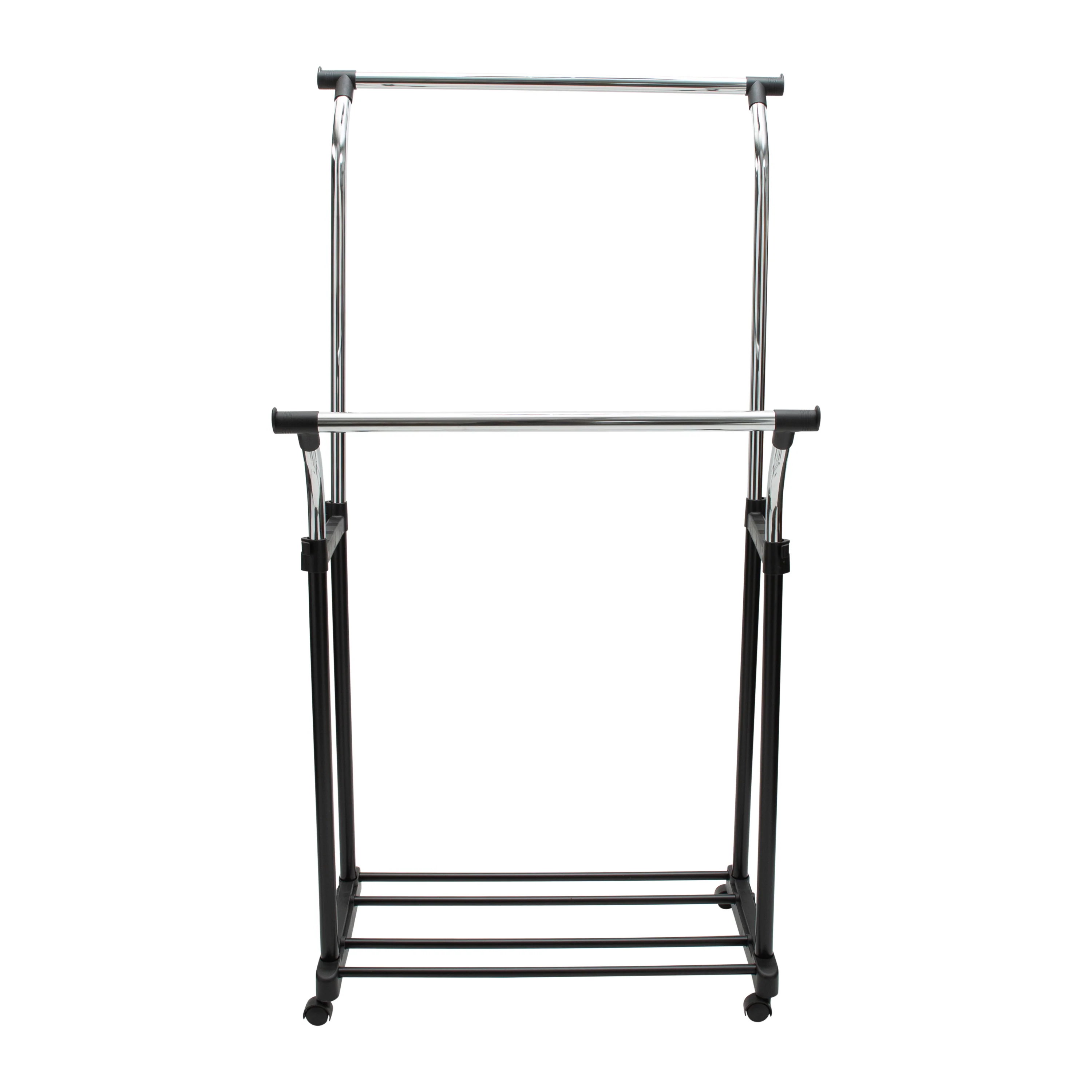 Neu Home Double Adjustable Garment Rack, Black, 67x33x21 Inches - Image 3