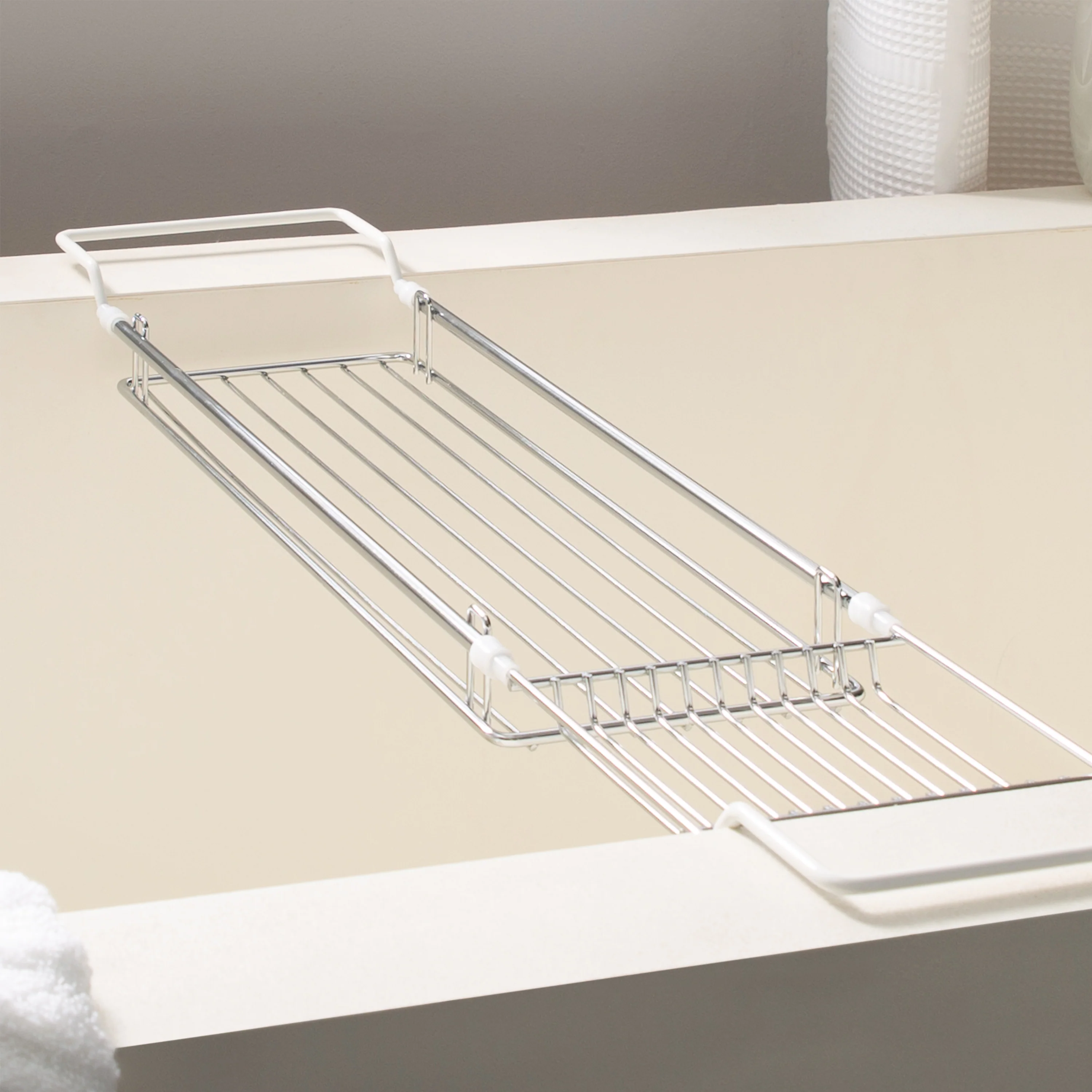 Neu Home Expandable Bathtub Caddy in Chrome - Image 4