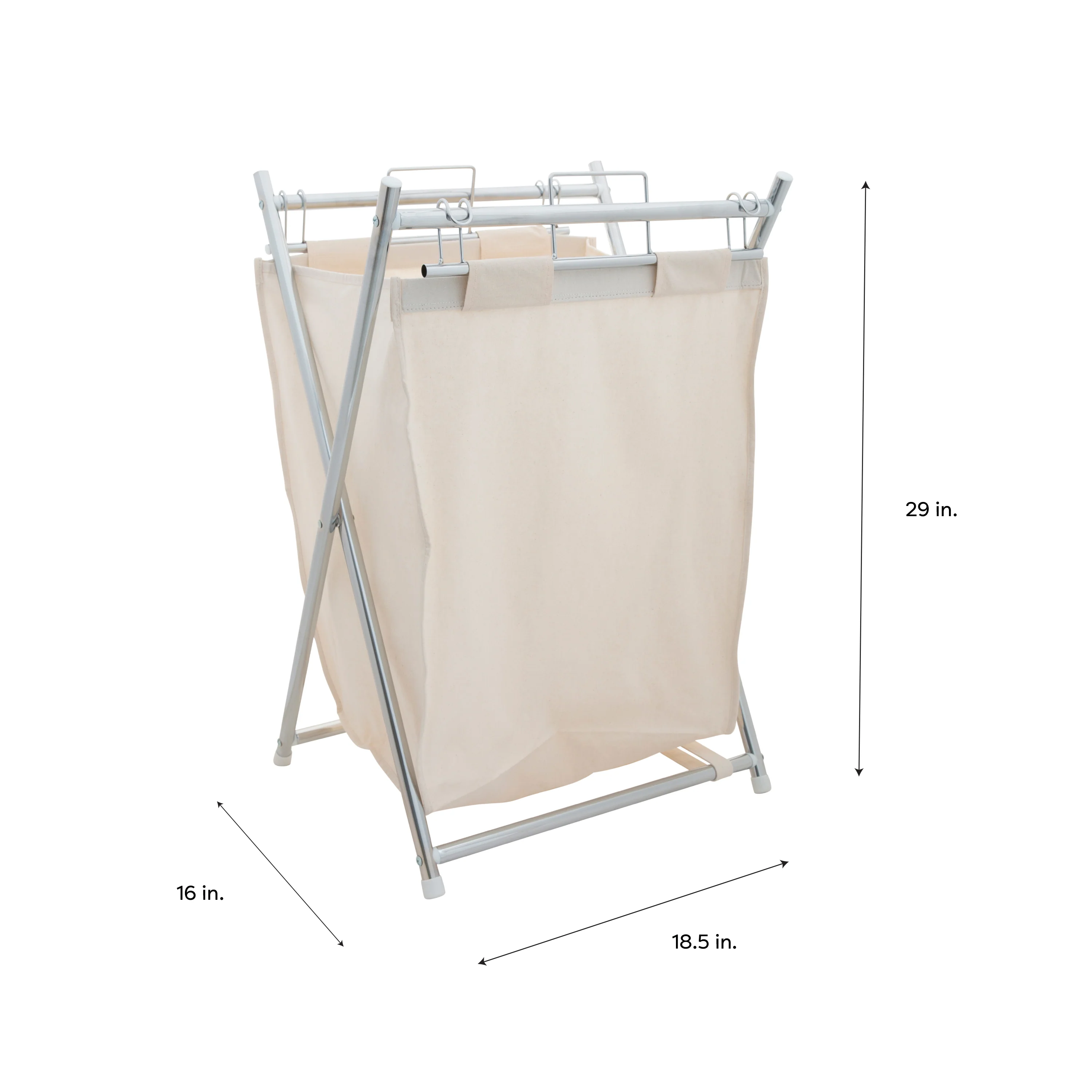 Neu Home Foldable Hamper with Removable Canvas Bag, Beige - Image 4