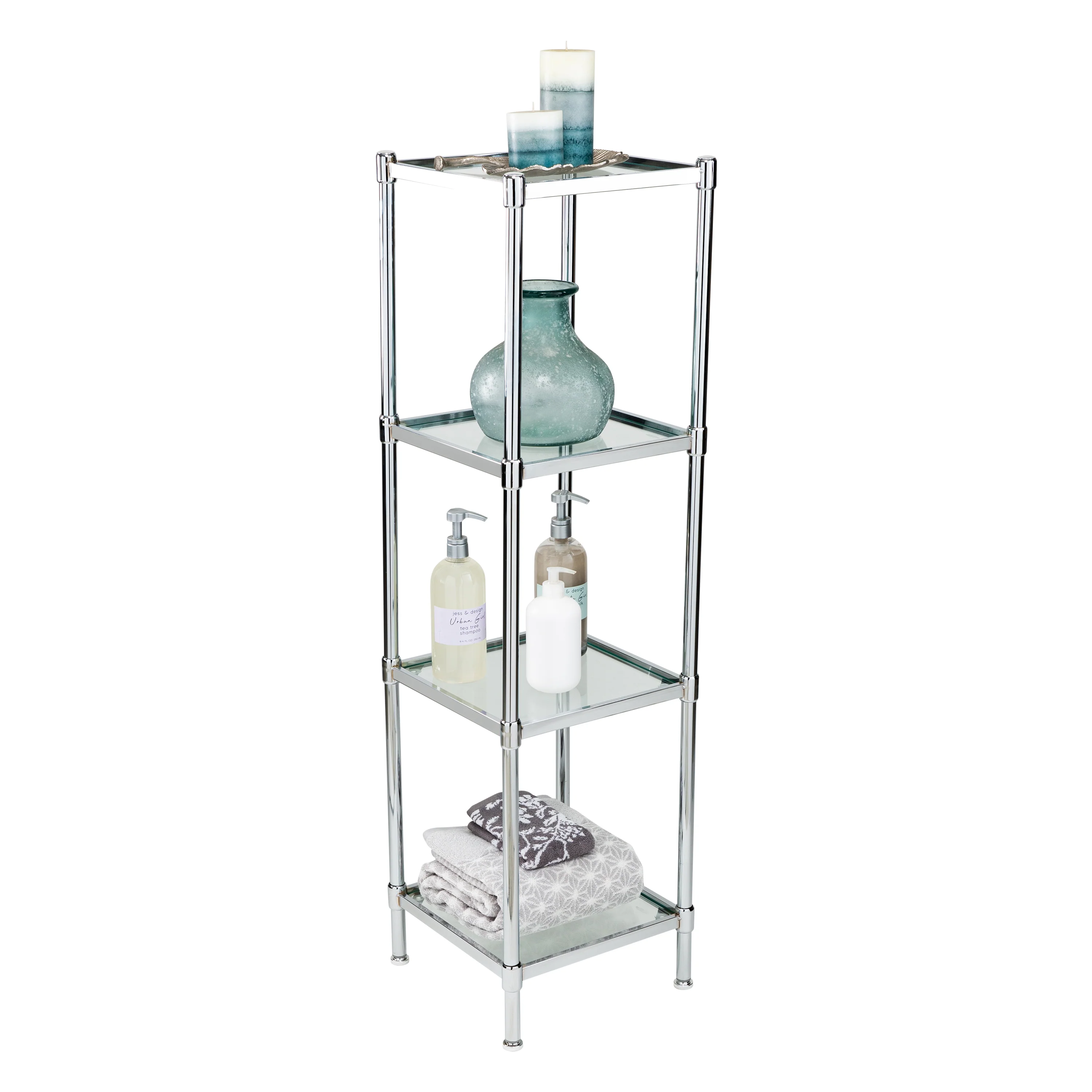 Neu Home Free Standing 4 Tier Glass Shelf Tower - Image 2