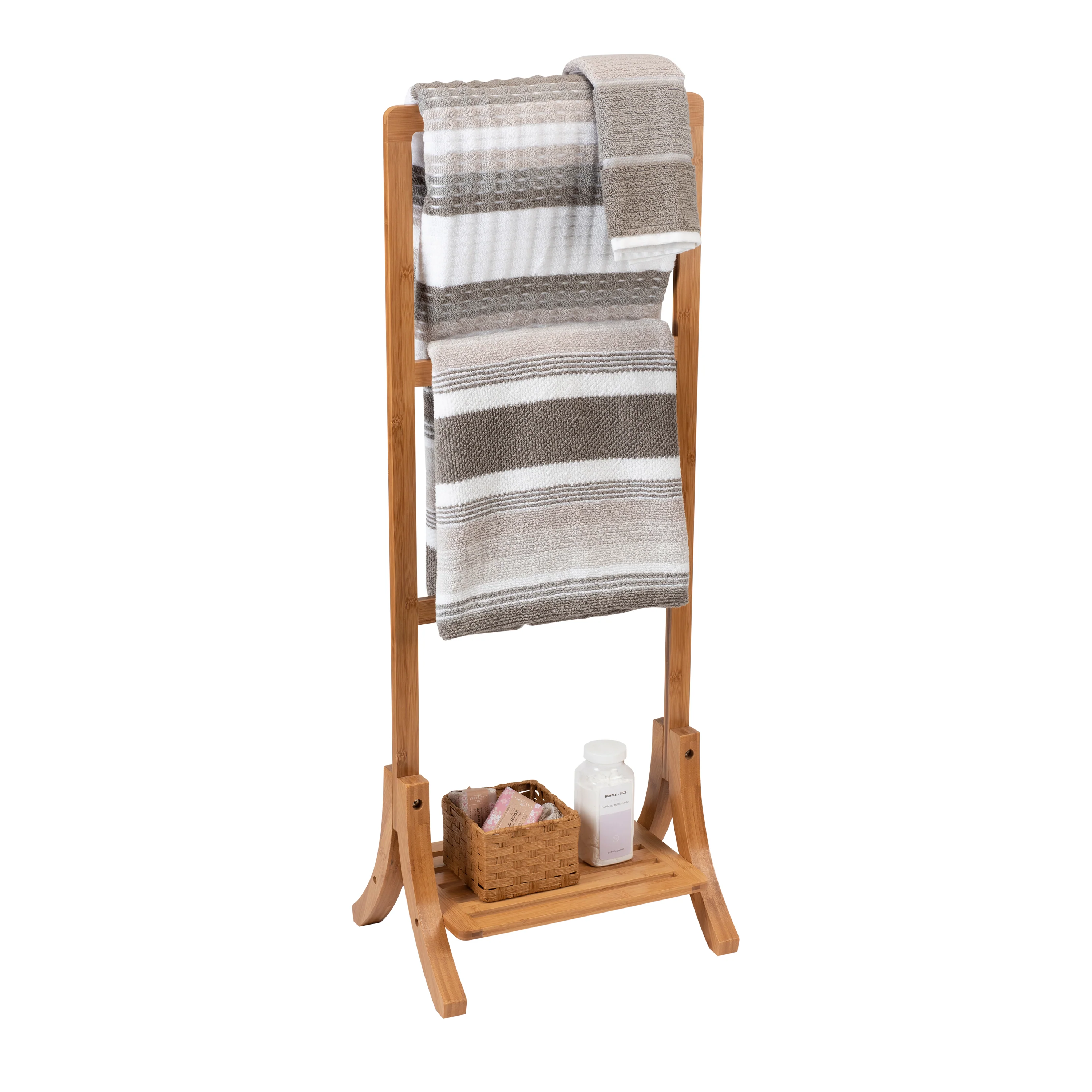 Neu Home Freestanding Bamboo Towel Rack