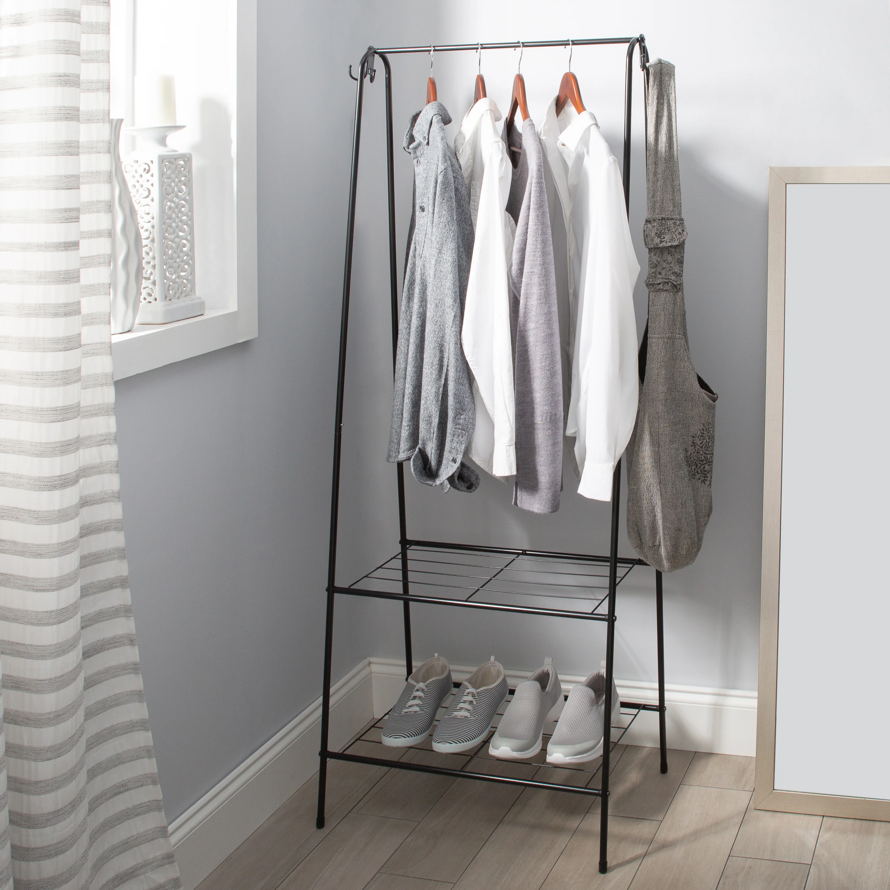 Neu Home Garment Rack with 2 Tier Shelving - Image 3