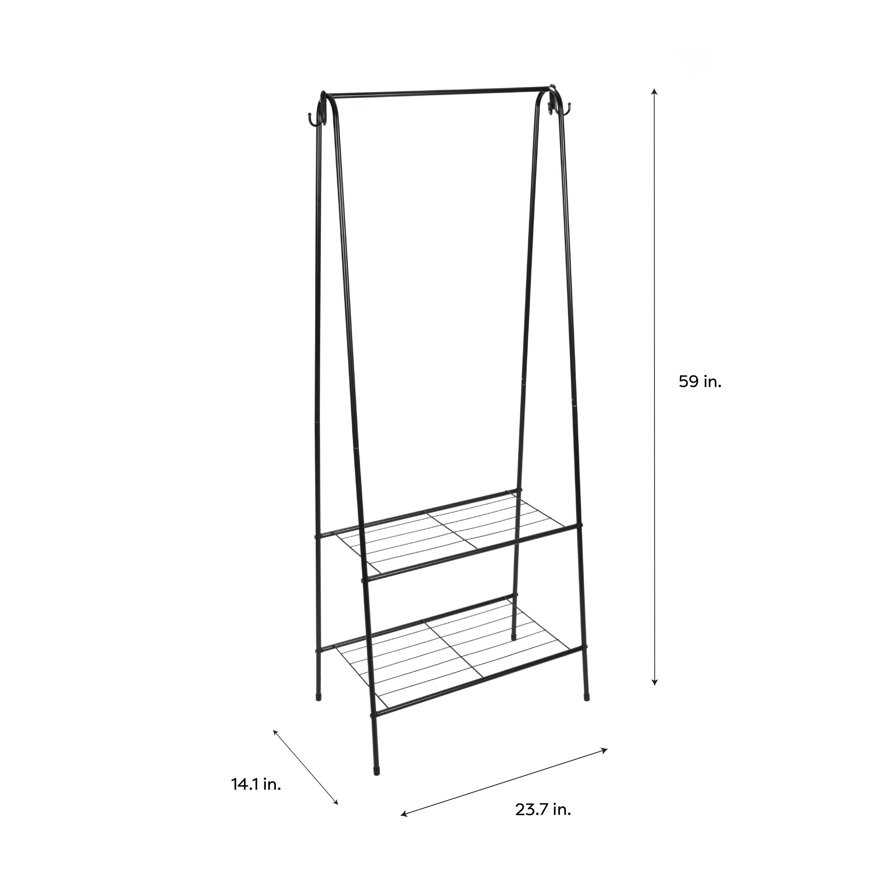 Neu Home Garment Rack with 2 Tier Shelving - Image 4
