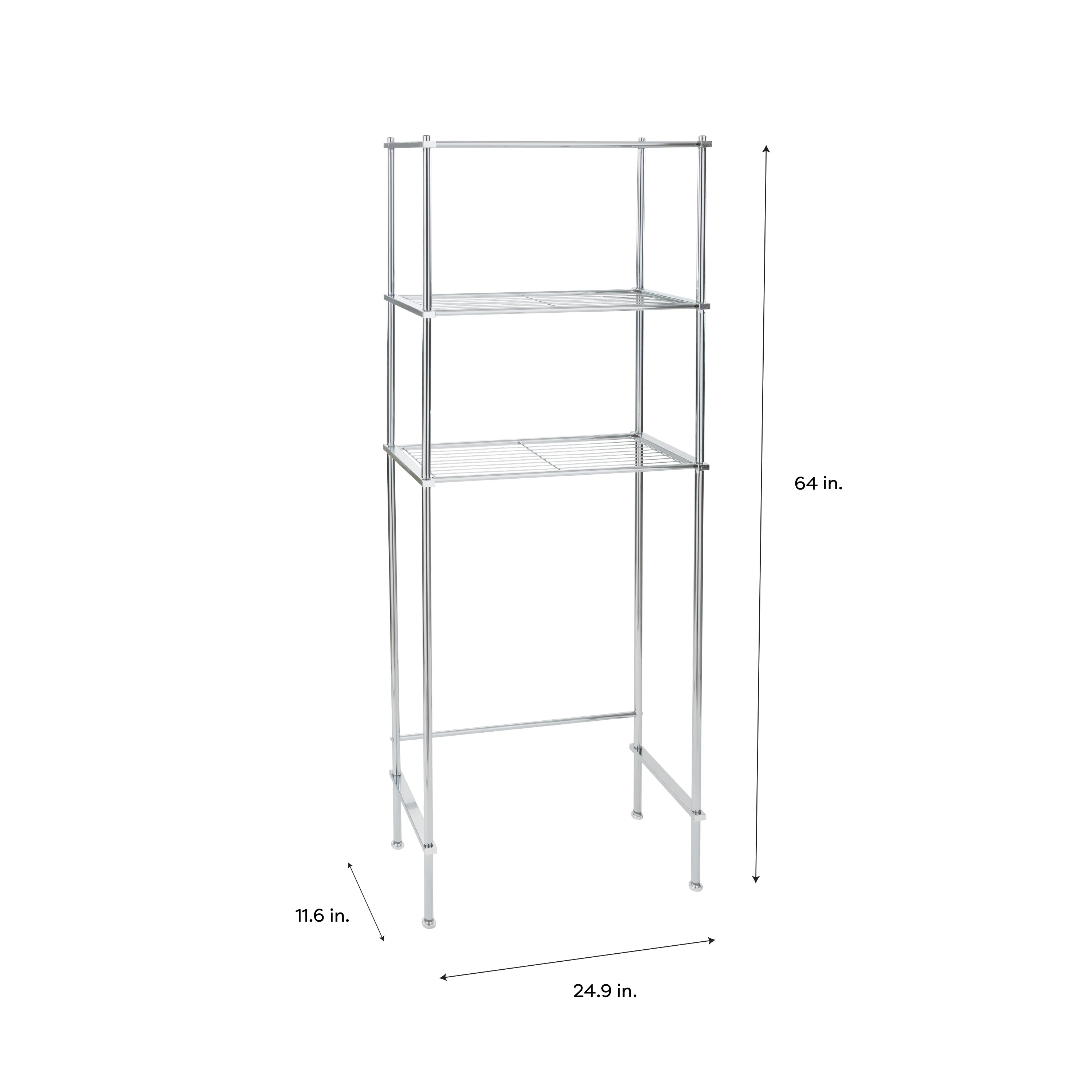 Neu Home Luxury 3 Tier Metal Shelves Space Saver in Chrome - Image 4