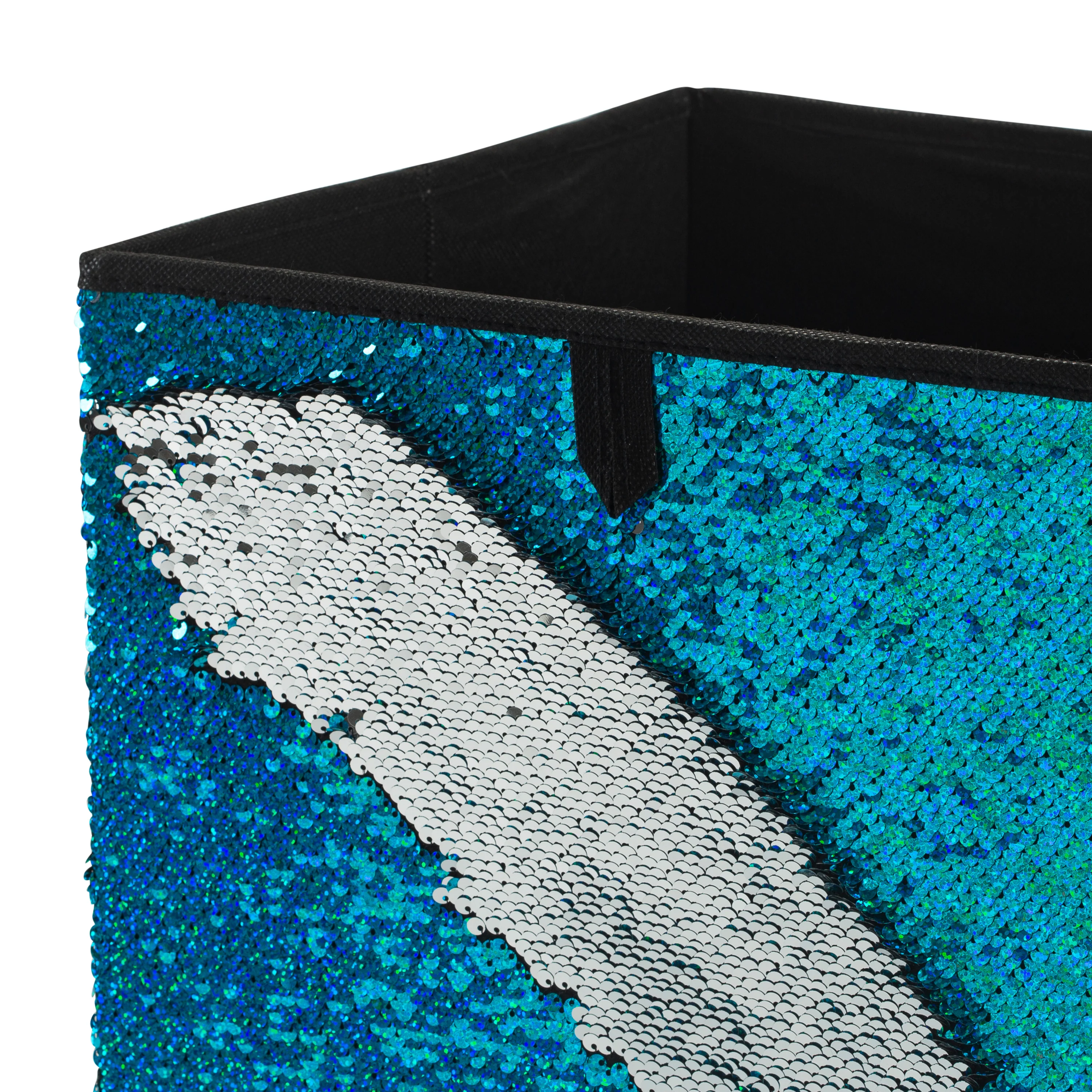 Neu Home Reversible Sequin Storage Cube in Blue/Silver - Image 4