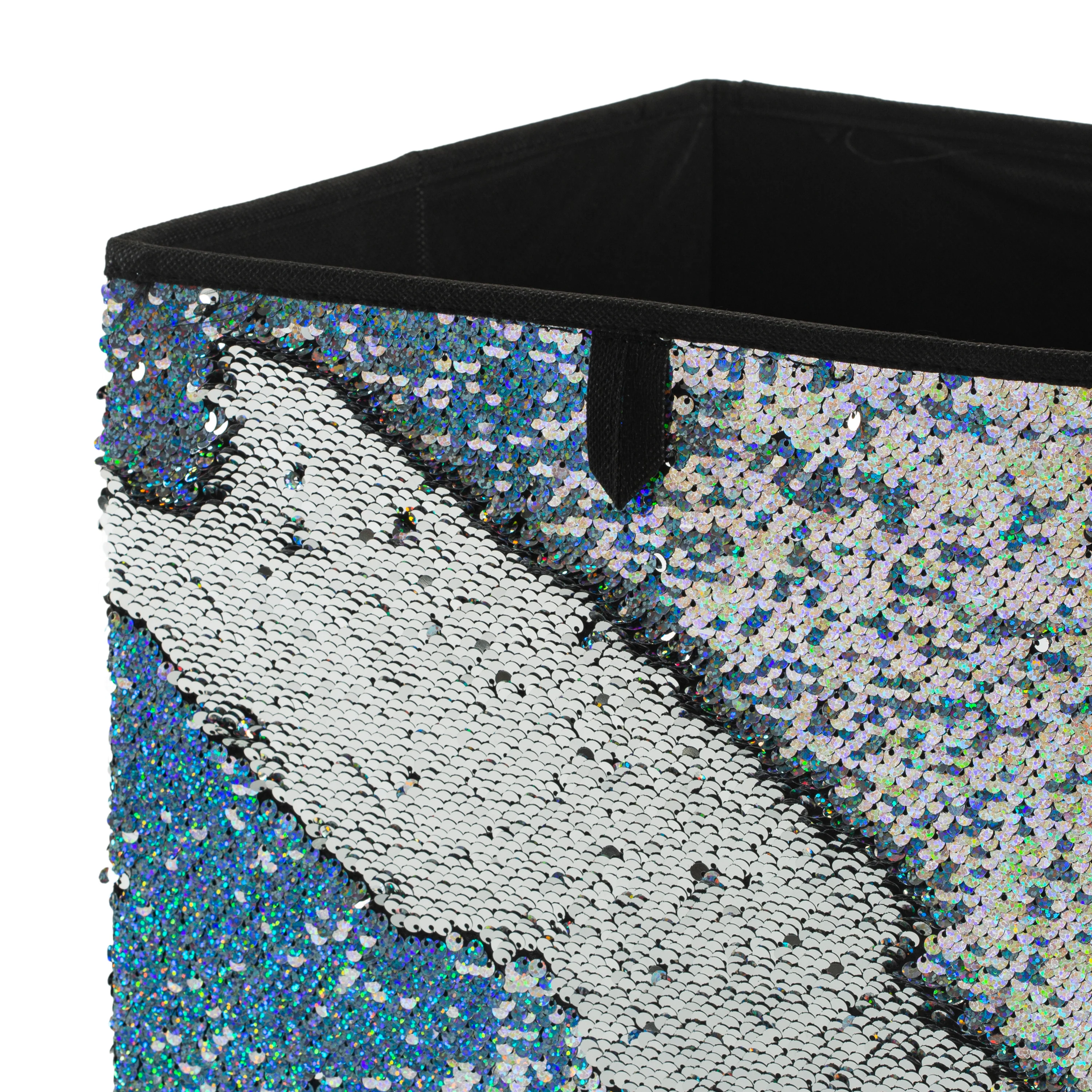 Neu Home Reversible Sequin Storage Cube in Silver - Image 4