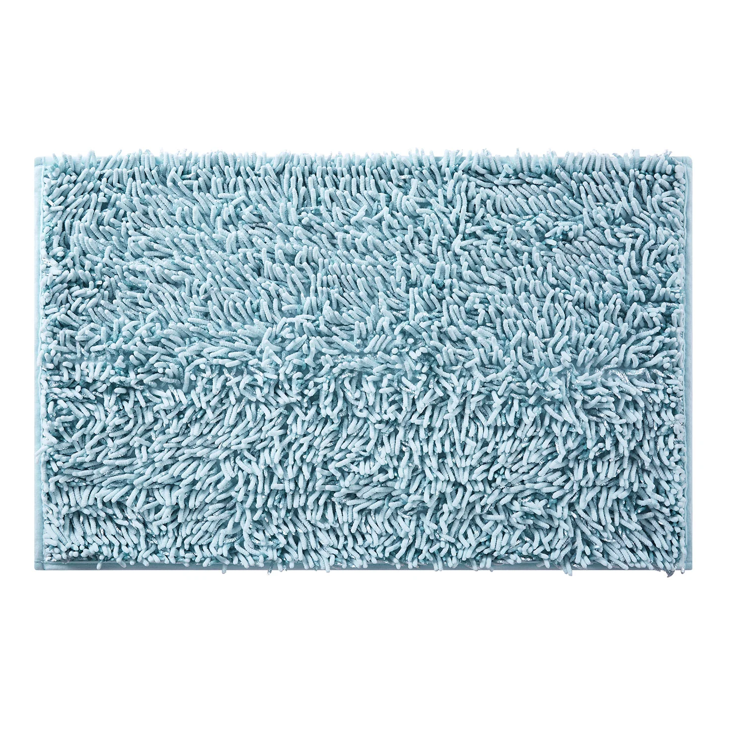 Non-Skid Backing Noodle Bath Rug, Aqua Blue, 18x28 Inches