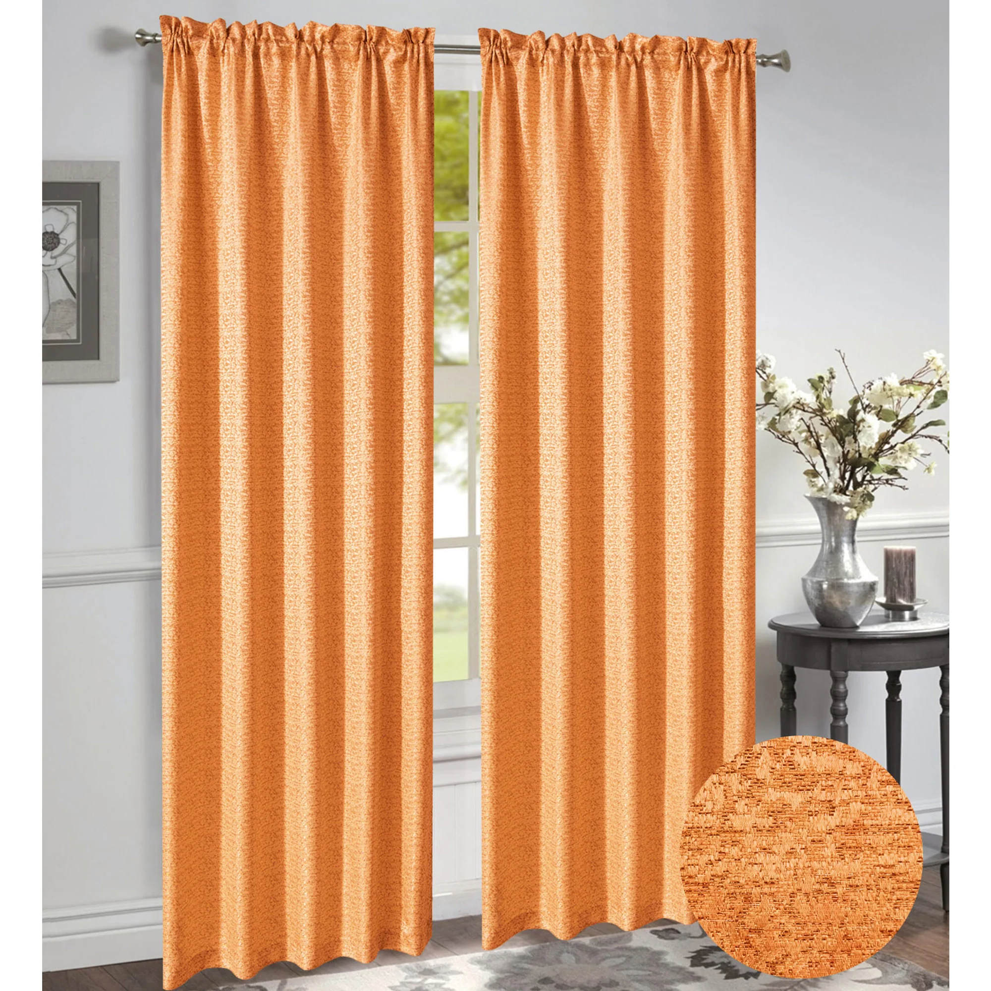 Norah Jacquard Rod Pocket Window Panel and Valance Treatments, All Sold Separately - Image 16