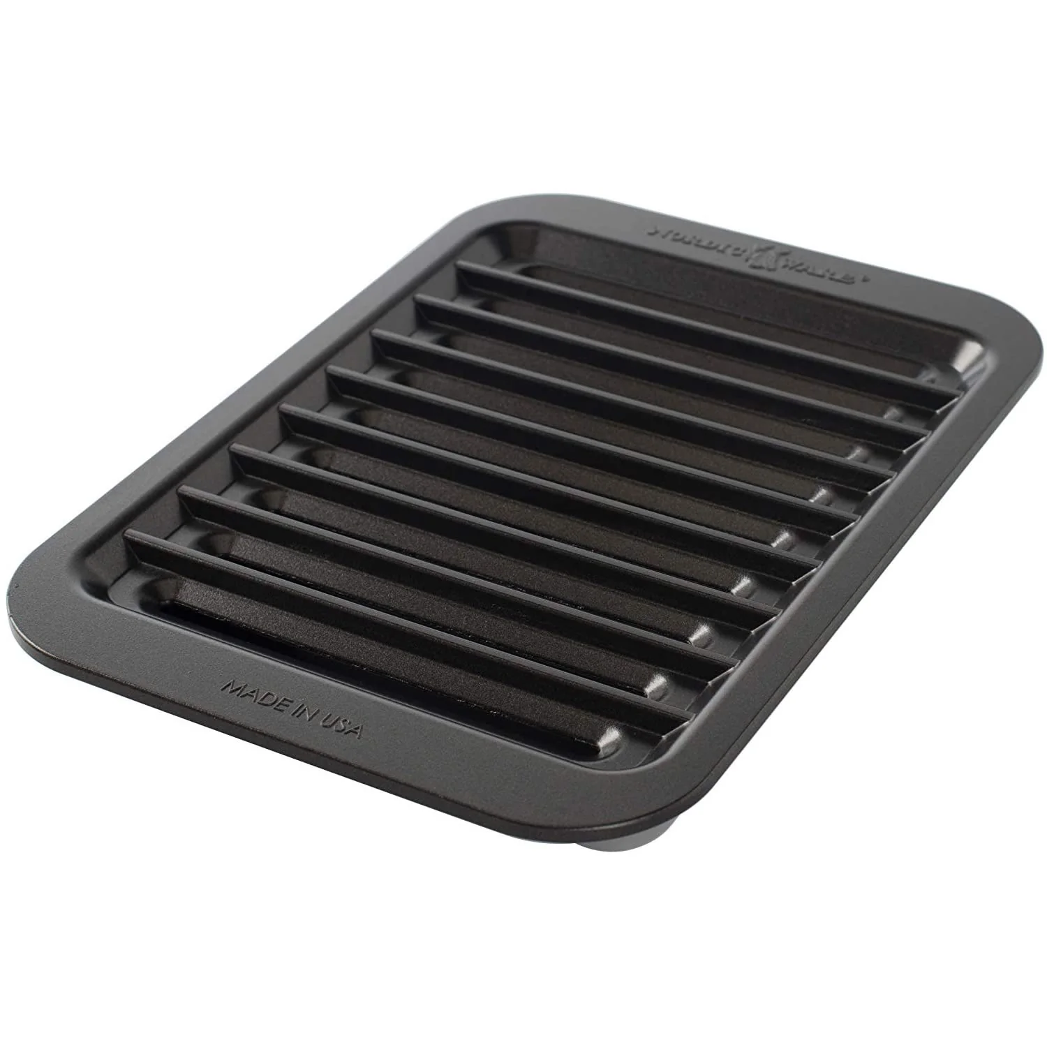Nordic Ware Cast Aluminum Compact Oven Grill and Sear Pan, 8x6 Inches