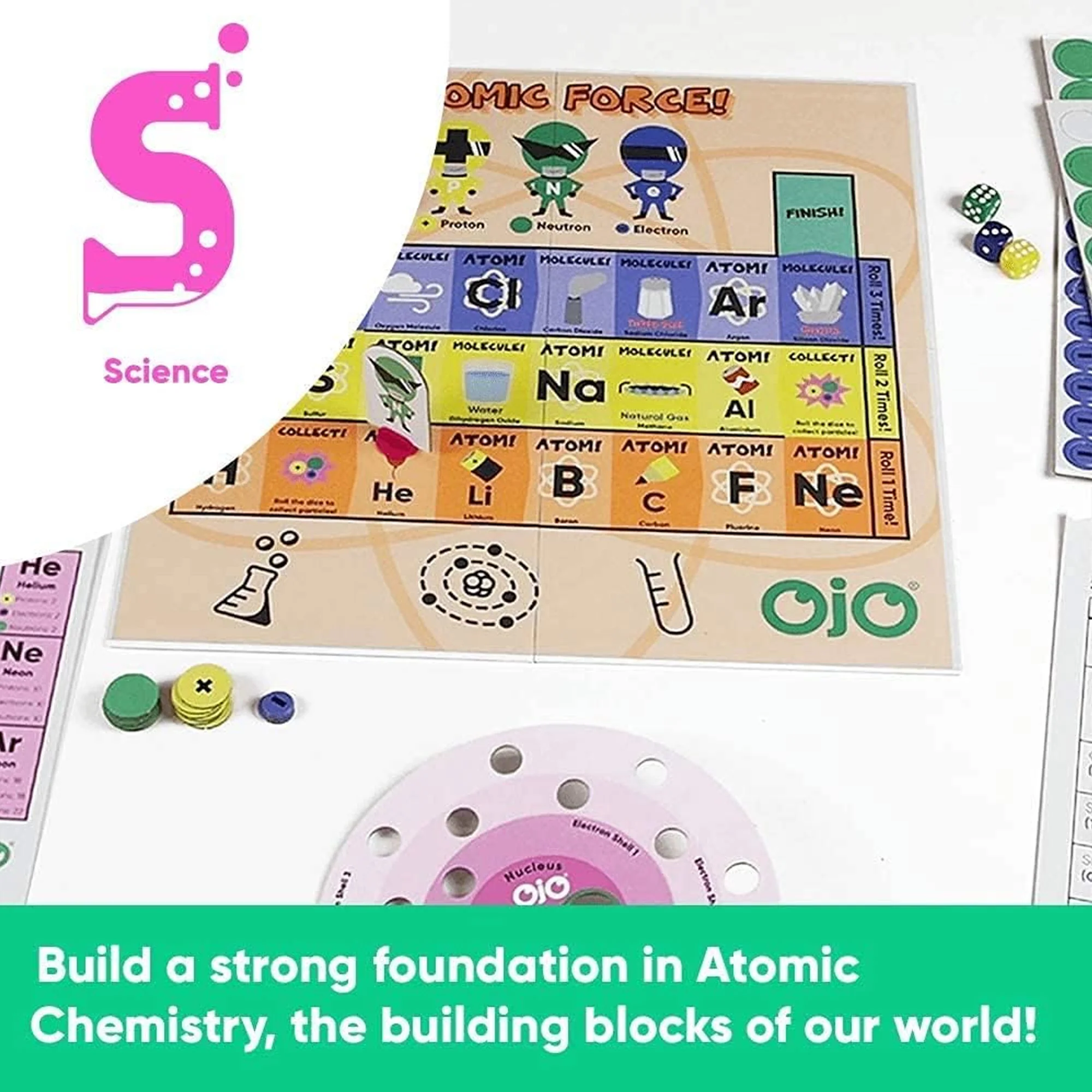 OjO Atomic Force Science Board Game for Kids, Learn Chemistry & Science, Ages 6+ - Image 3